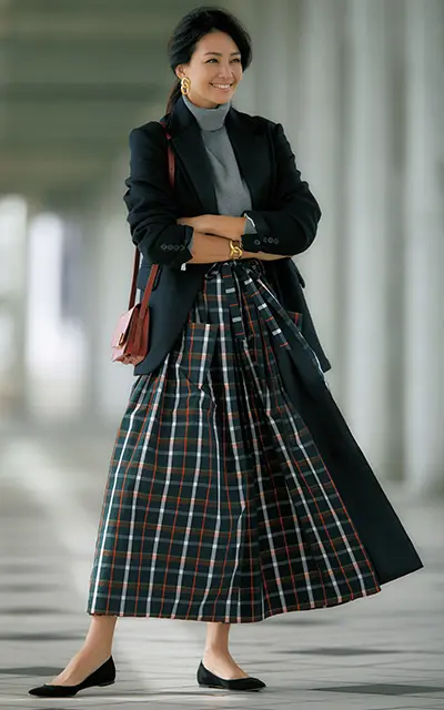 オーバースカート風のデザインのスカートコーデのRINA