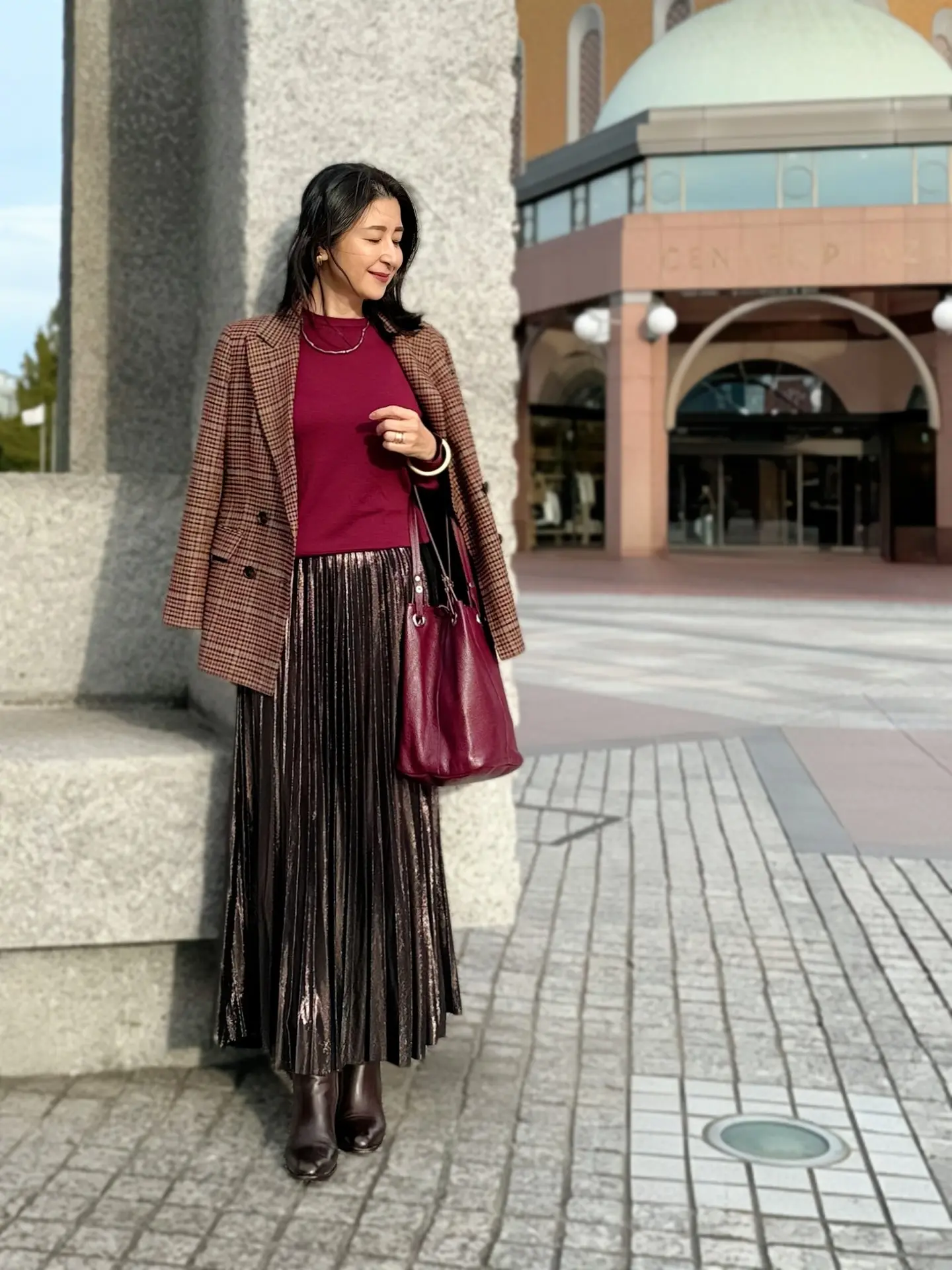 【秋のお出かけ】品よくきちんと見えするジャケットを羽織ってランチへ_1_2