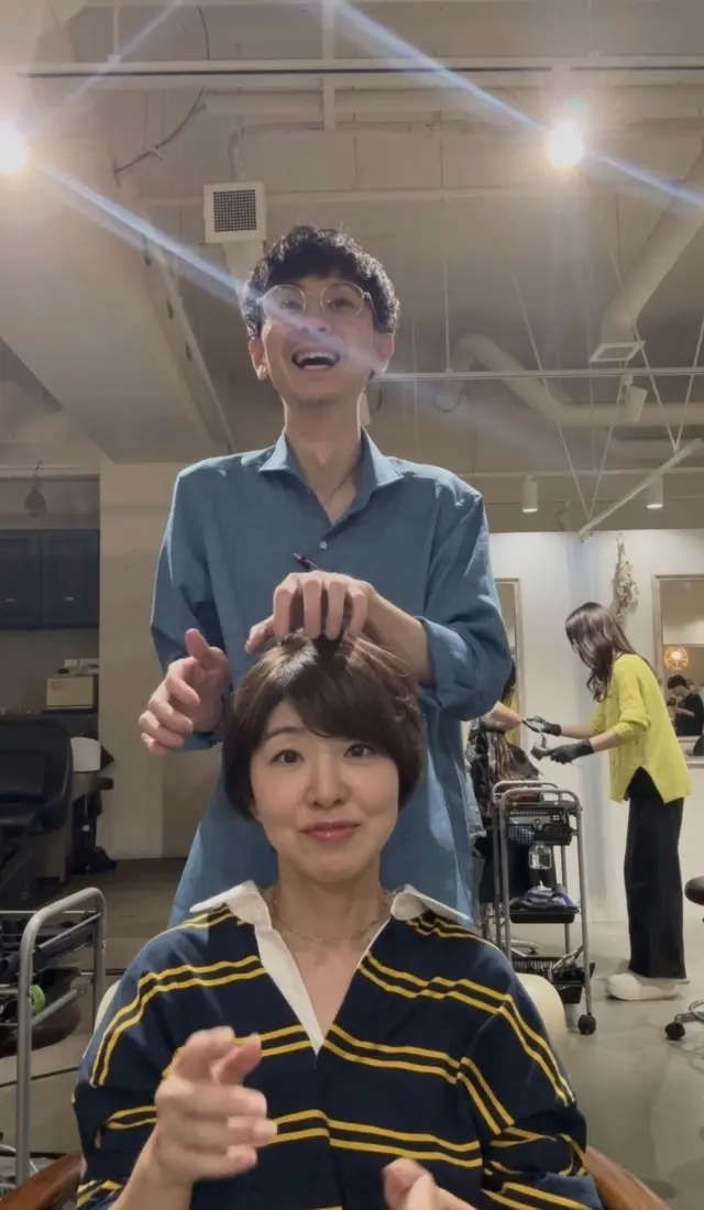 秋の足音を感じてヘアはアッシュブラウンに。メンズのラガーシャツはGU！_1_3