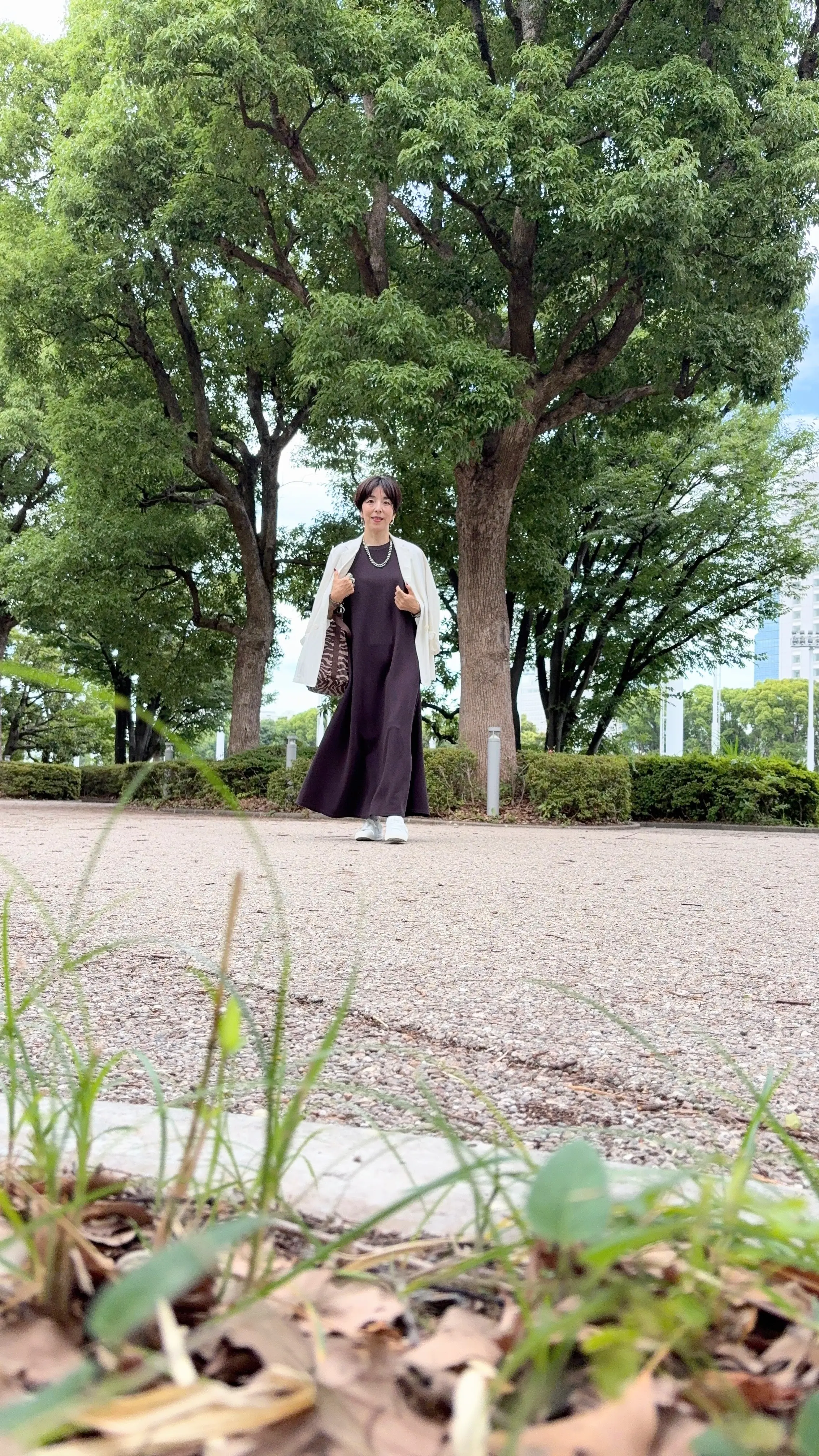 ５０代COCAワンピース＊ブラウンカラーで秋を少し取り入れる_1_1