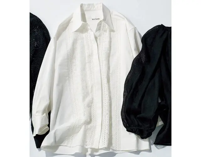 ウィム ガゼットの透け感のあるシャツ