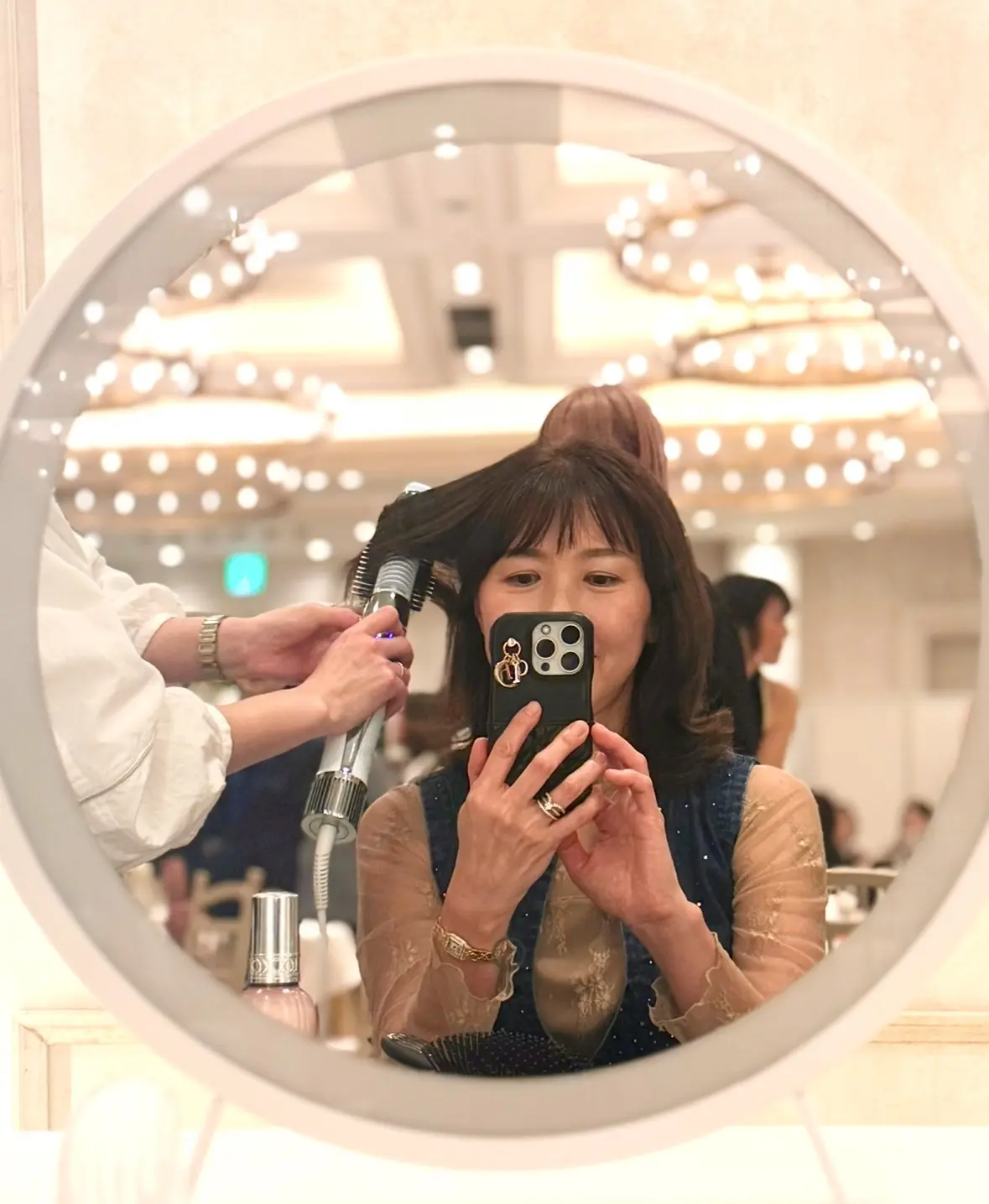 ヘアスタイリング　自撮り