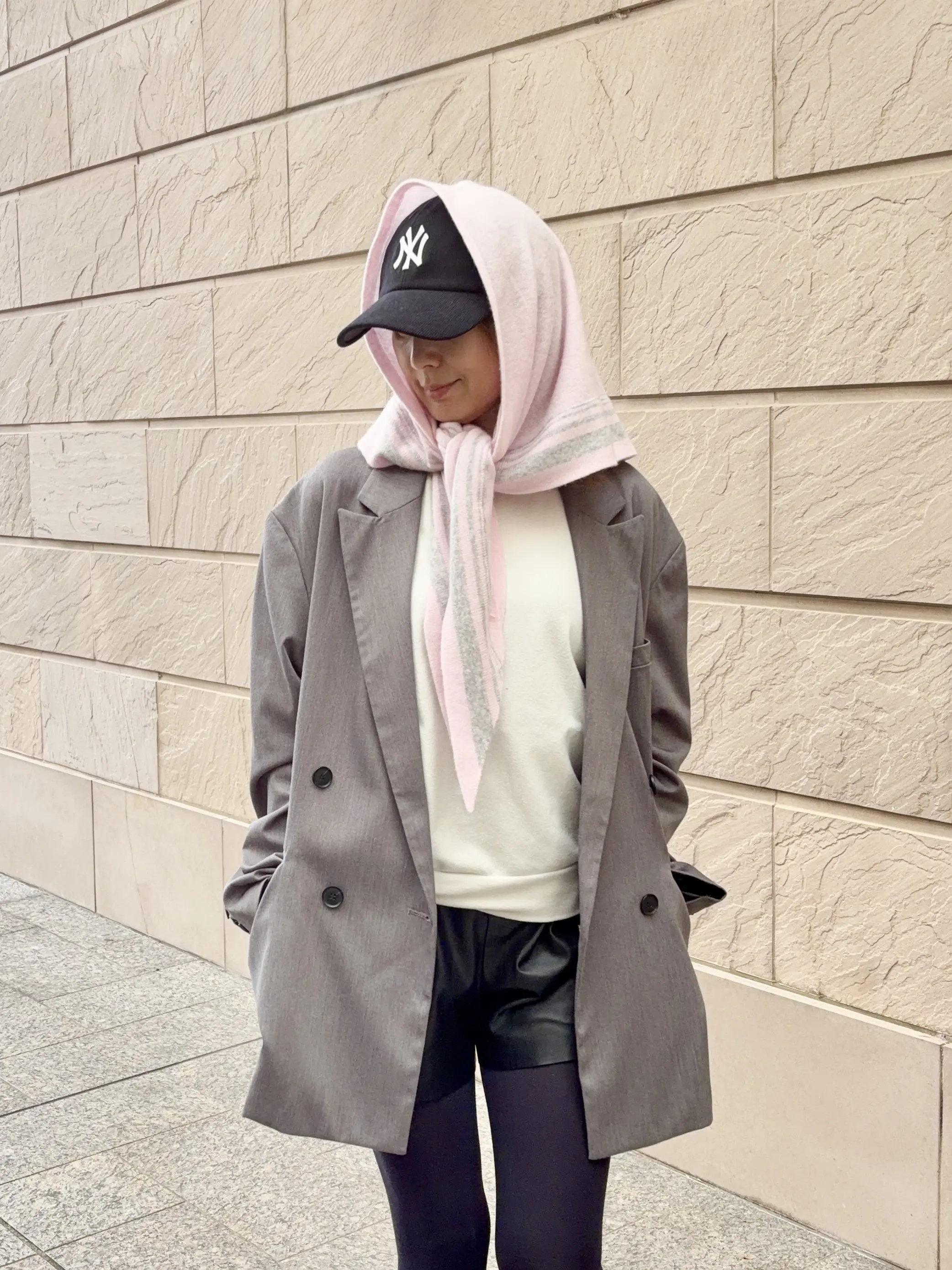 éclat premium通販　カシミヤ三角ストールのセルフスタイリング企画に参加_1_10