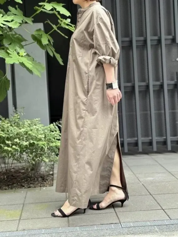 【The last exclusive order】井川遥さんプロデュースブランド「loin.」通気性・速乾性に優れたシャツワンピース。【50代ファッション】_1_4
