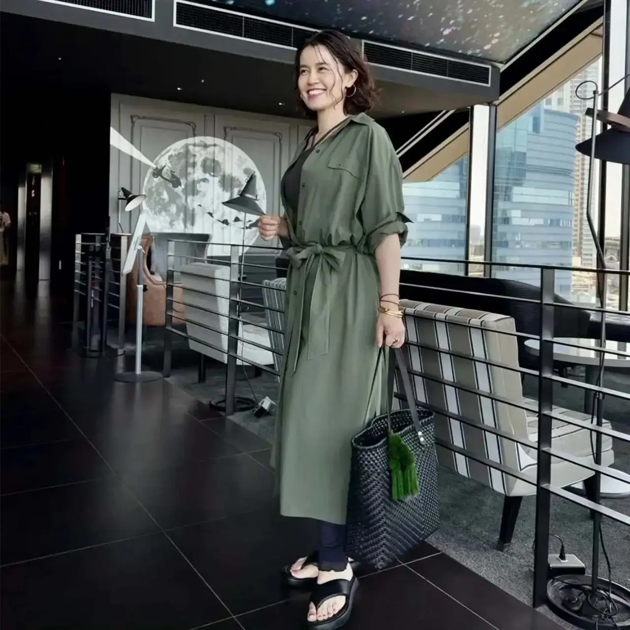 水口宜子さんのワンピースコーデ