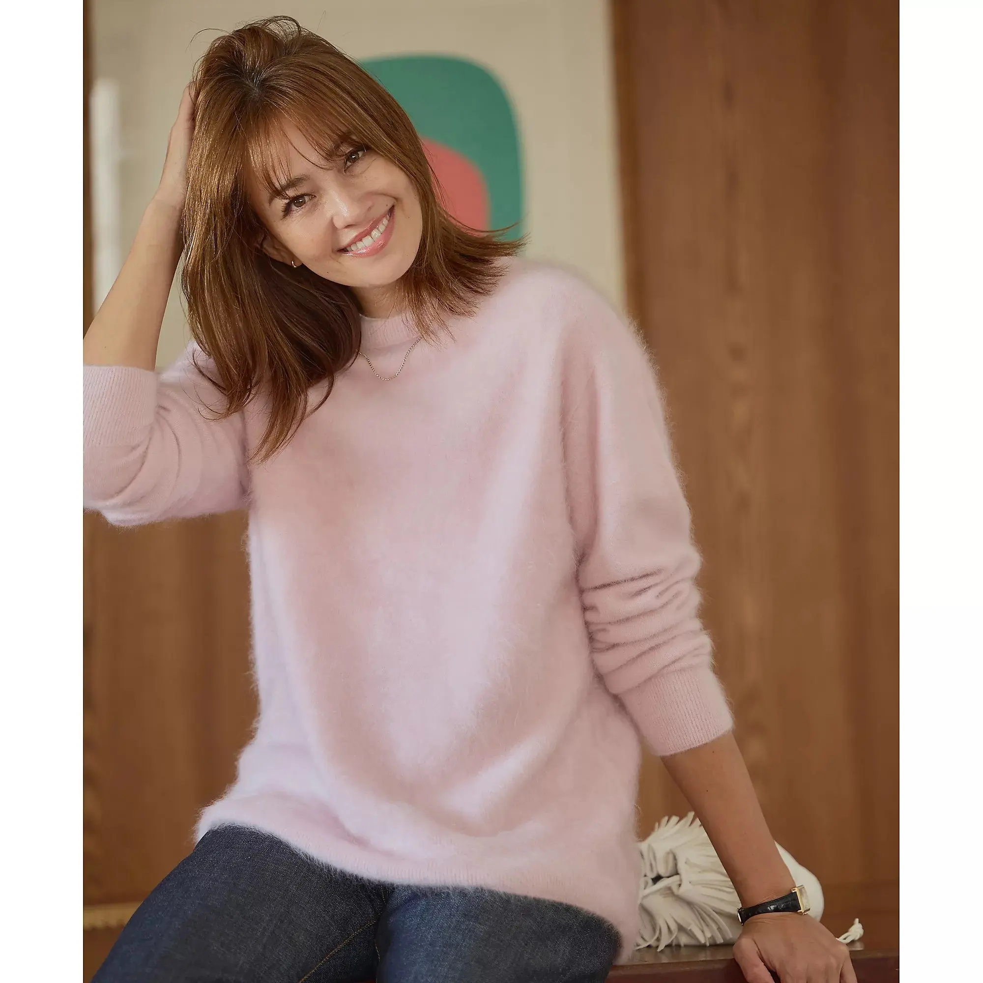 ATON GARMET DYE CASHMERE CREWNECK SWEATER