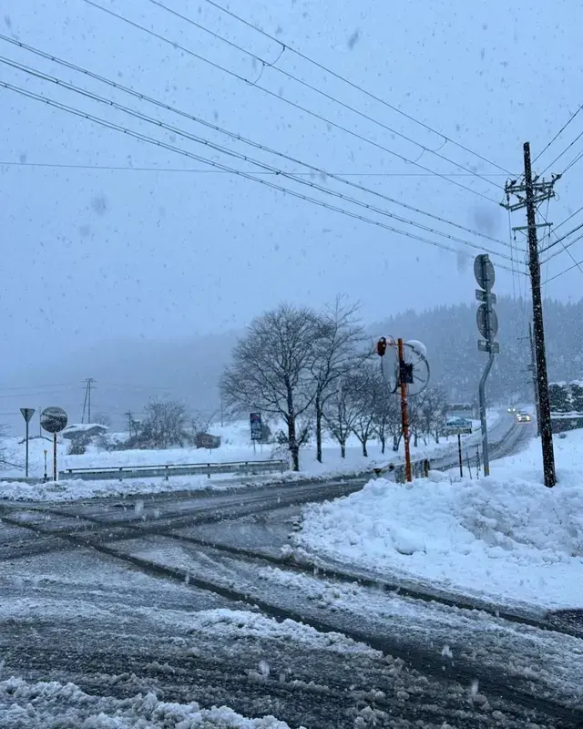 兵庫県北部 雪道