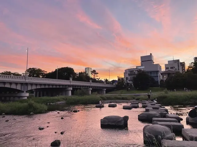 鴨川デルタの夕景