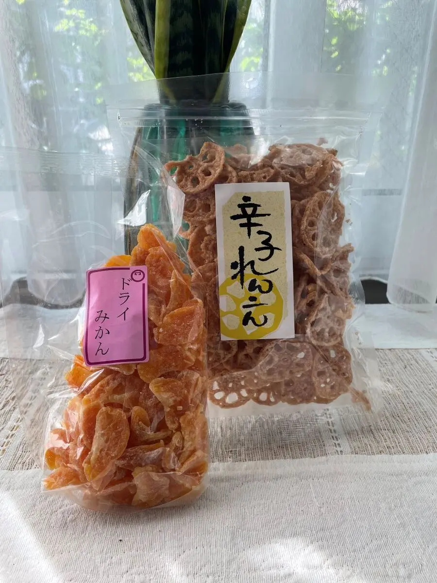 岡田かめやの辛子れんこん＆ドライみかん