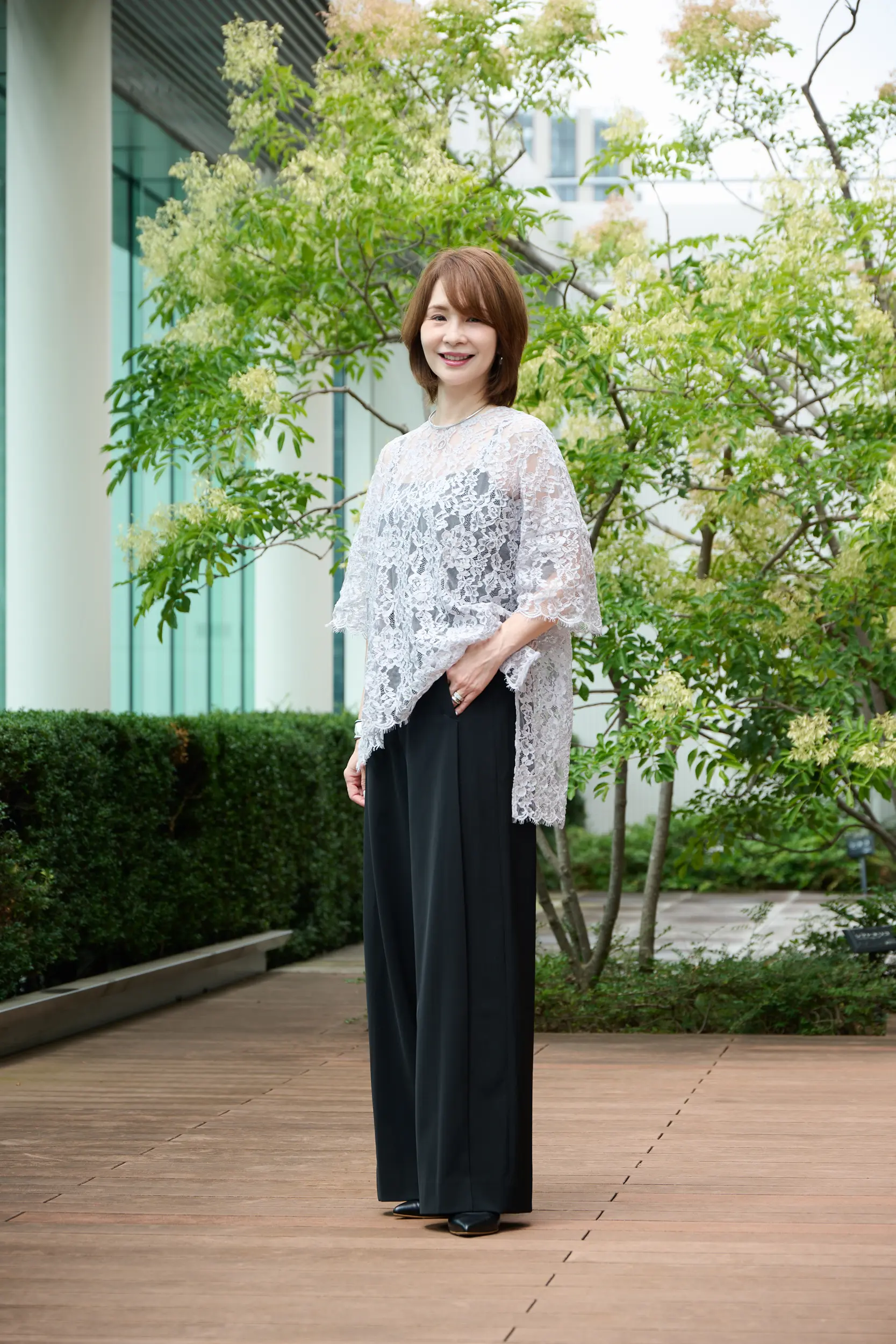 【50代 パンツ】身長・骨格別　E by éclat「優美なセミワイドパンツ」ジャストサイズに出会えました！_1_7