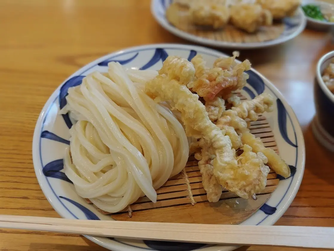 奈良 桜井市 与喜饂飩 いか天ざるうどん