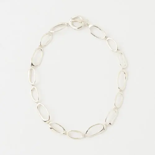 MODERN WEAVING HAND FORMED MINI OVAL LINK CHAIN NECKLACE