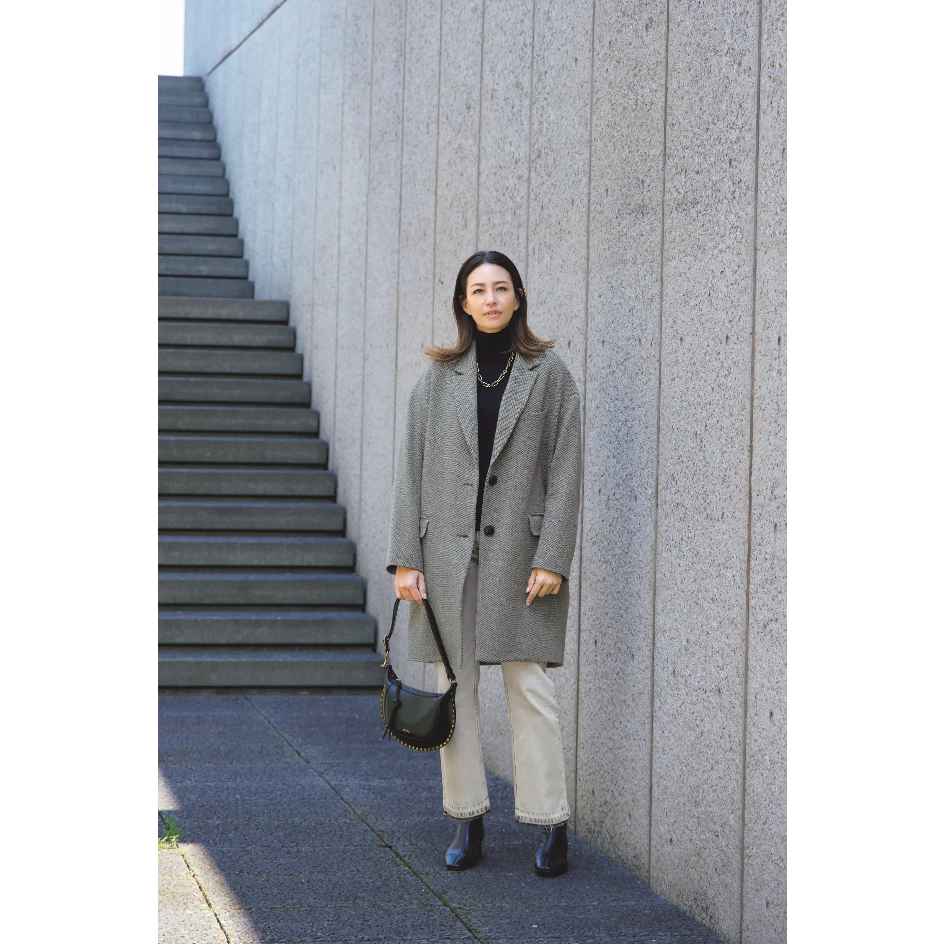 美品】ミズイロインド ウール コクーン チェスターコート 上品