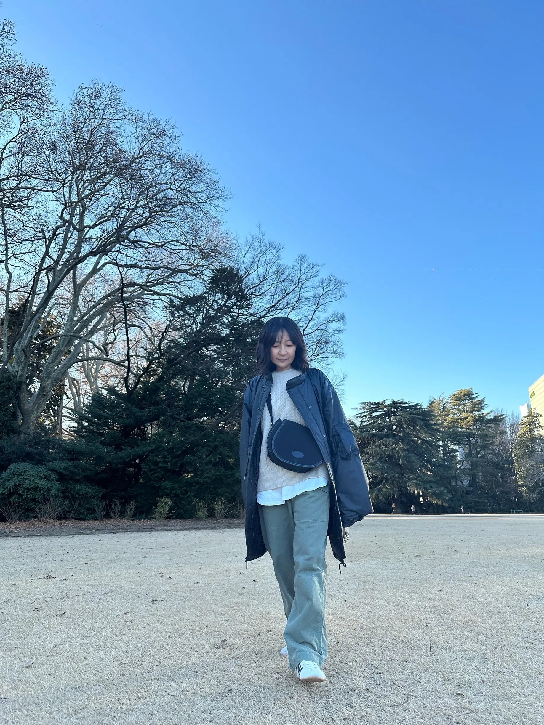 新宿御苑　新宿　自然　都内　散策　冬　冬コーデ