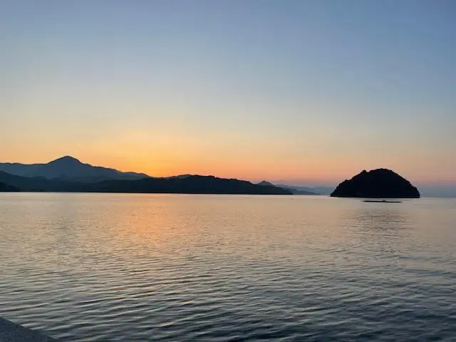 周防大島夕暮れ時の景色