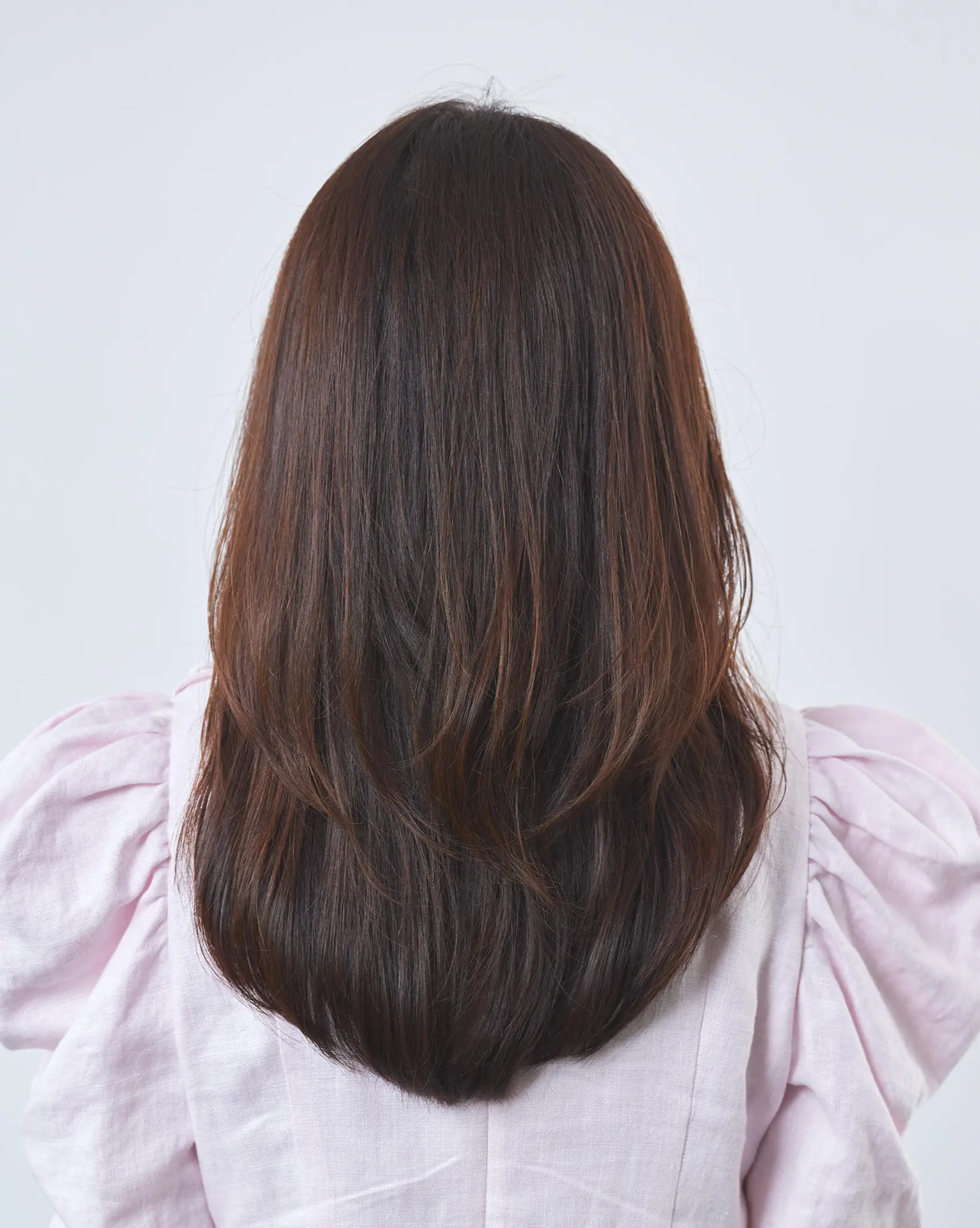 Webエクラ 後から見たセミロングヘアスタイル