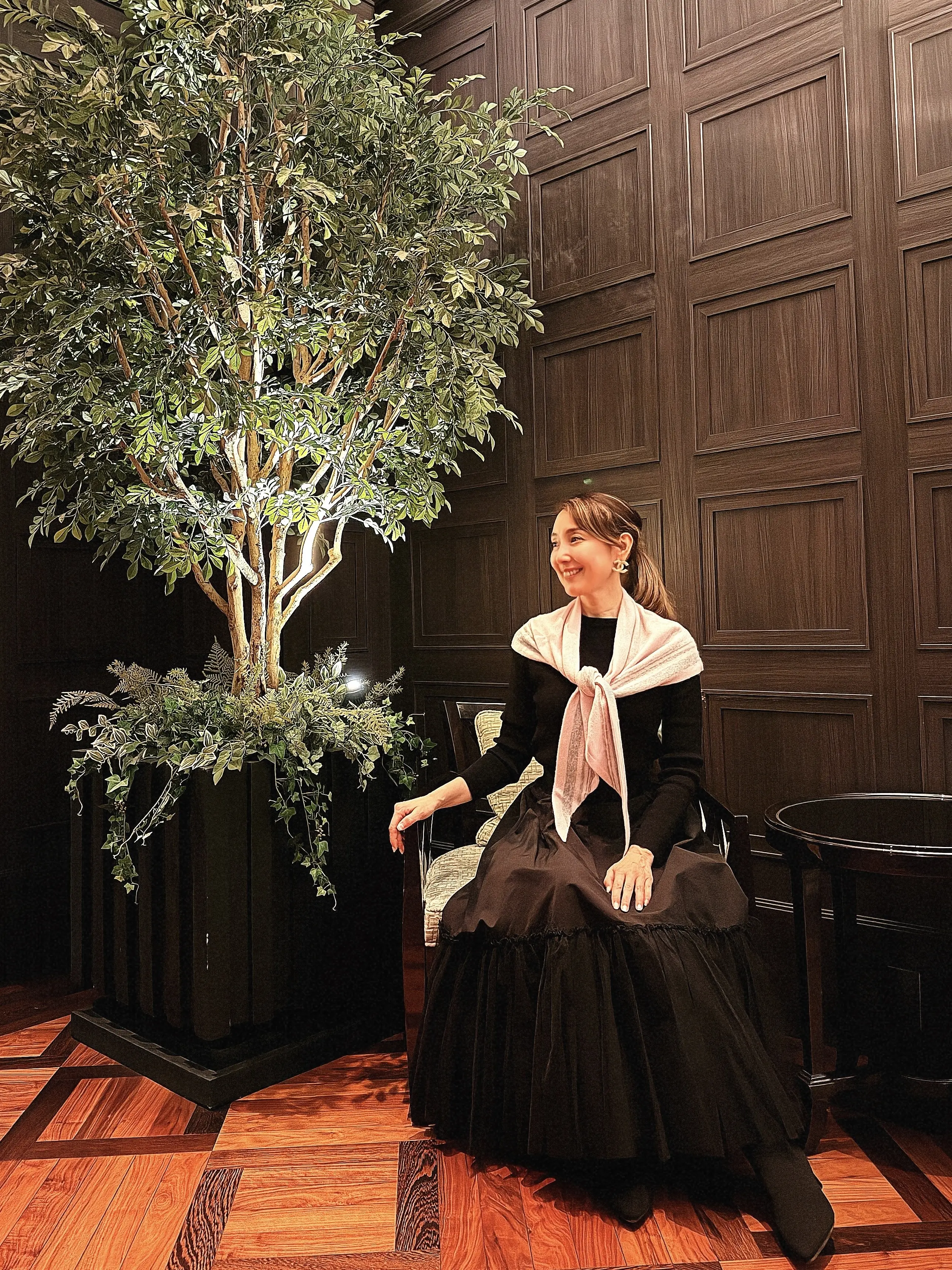 éclat premium通販　カシミヤ三角ストールのセルフスタイリング企画に参加_1_5