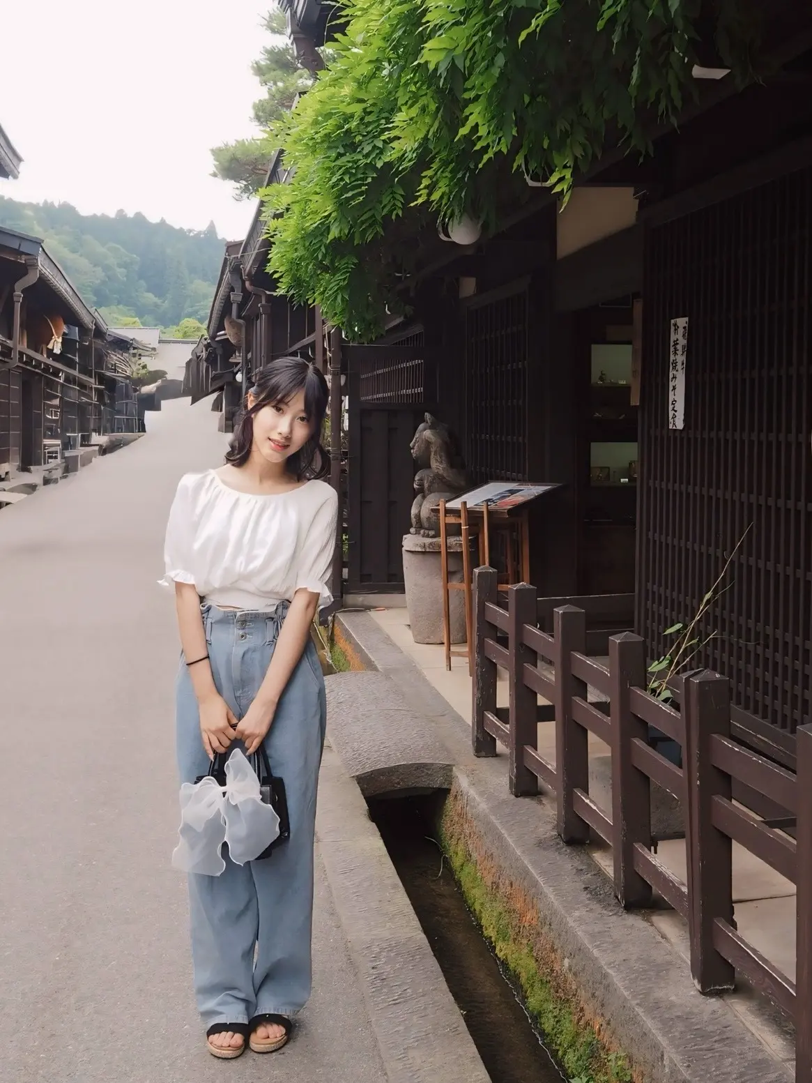 【ZARA】夏映えデニム♡ワイドスリーブシャツのセットアップで高山散策_1_17