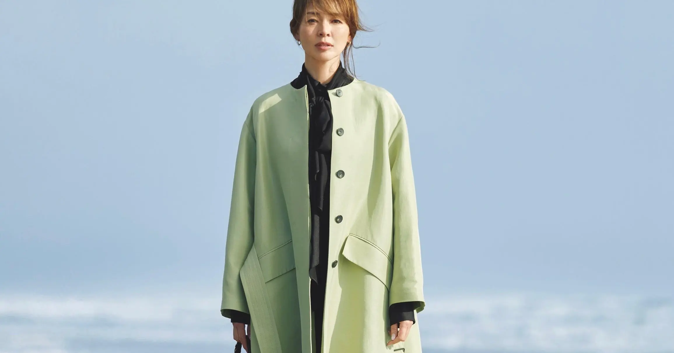 アンリアン　ロングトレンチジレ　セージグリーン アンリアン ロングトレンチジレ セージグリーン