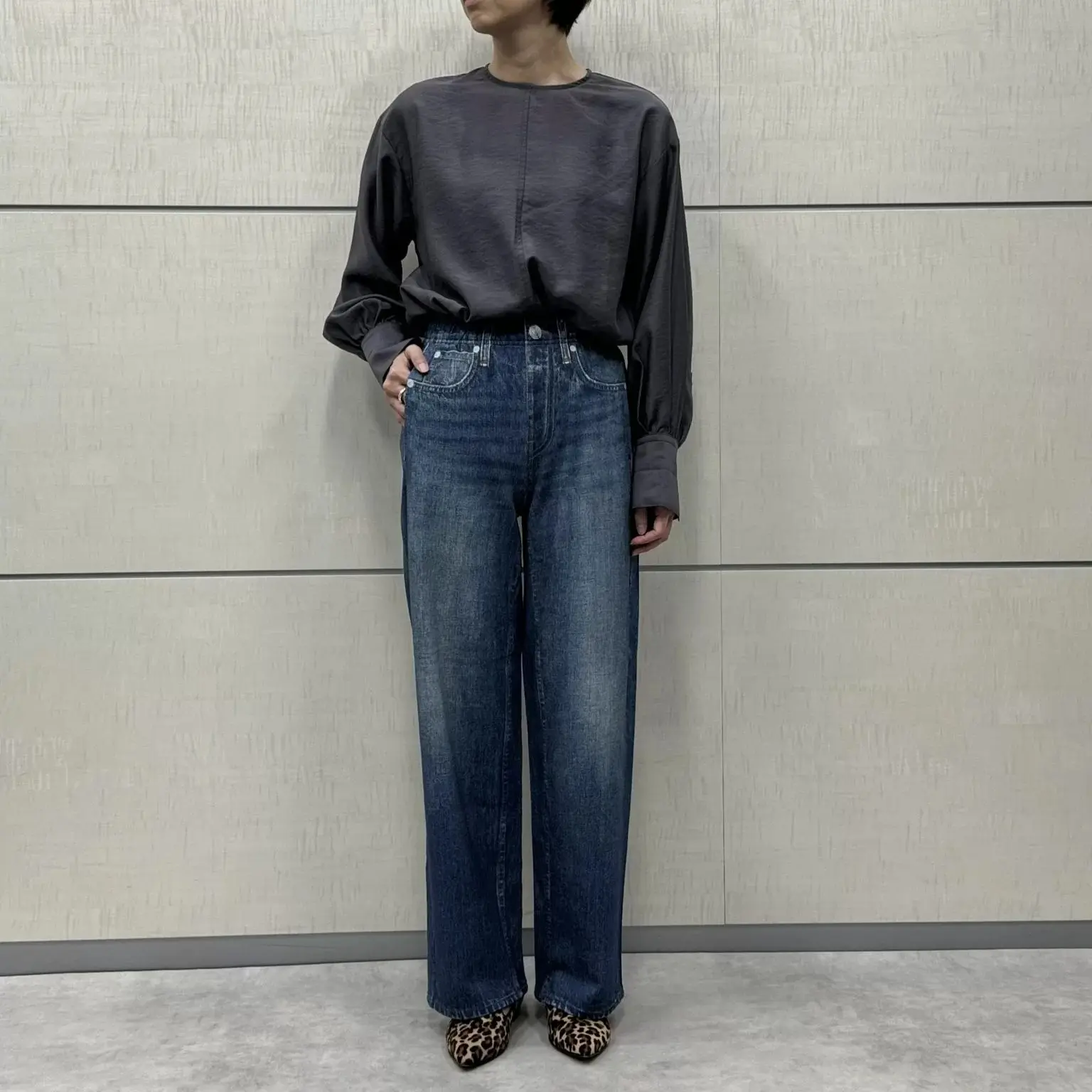 ＼アンクル丈登場／rag &amp; bone 【MIRAMAR】デニムプリントパンツ身長別履き比べ_1_9