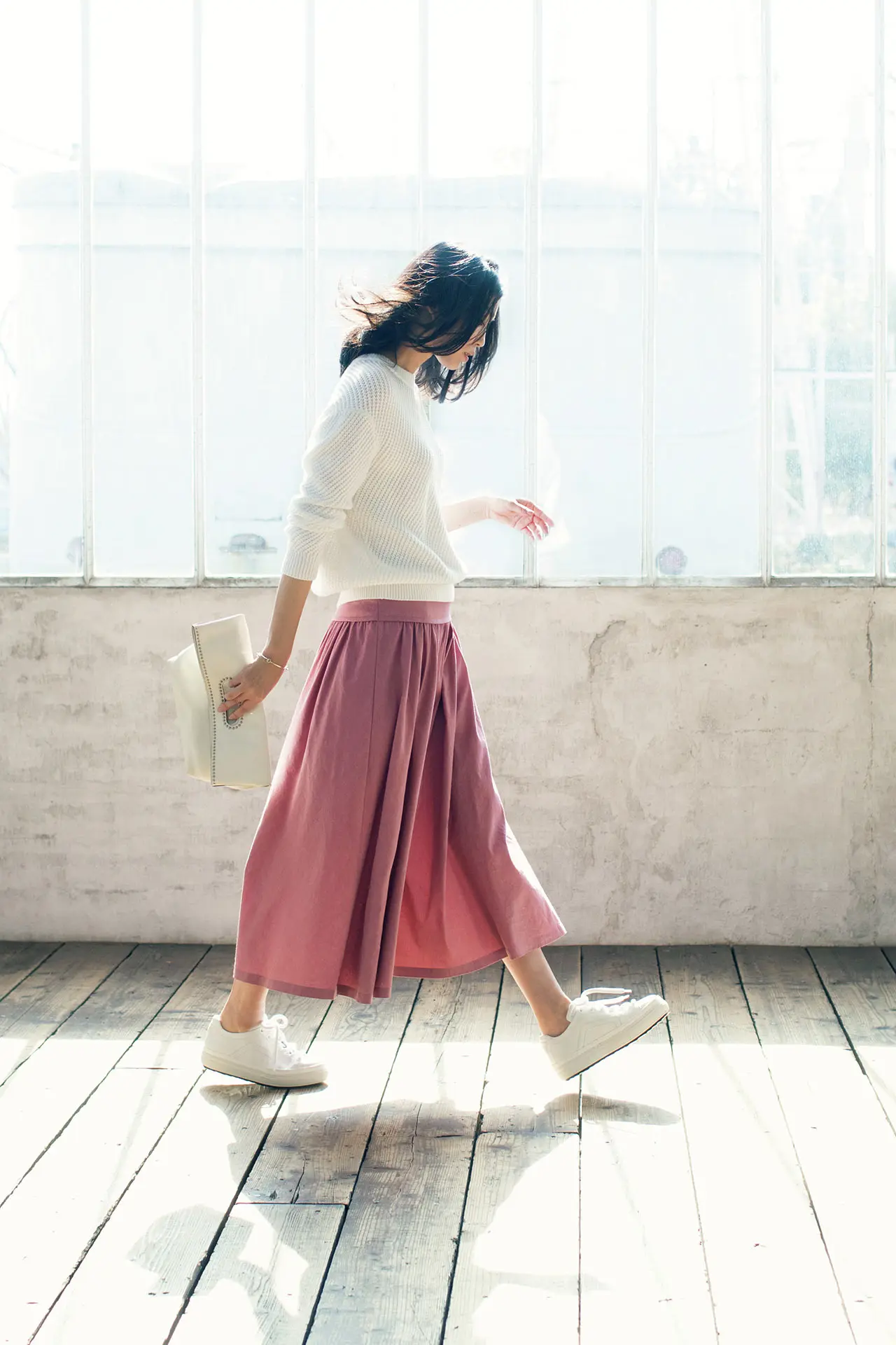 日本に マッセメンシュ ひざ丈ピンクスカート - スカート