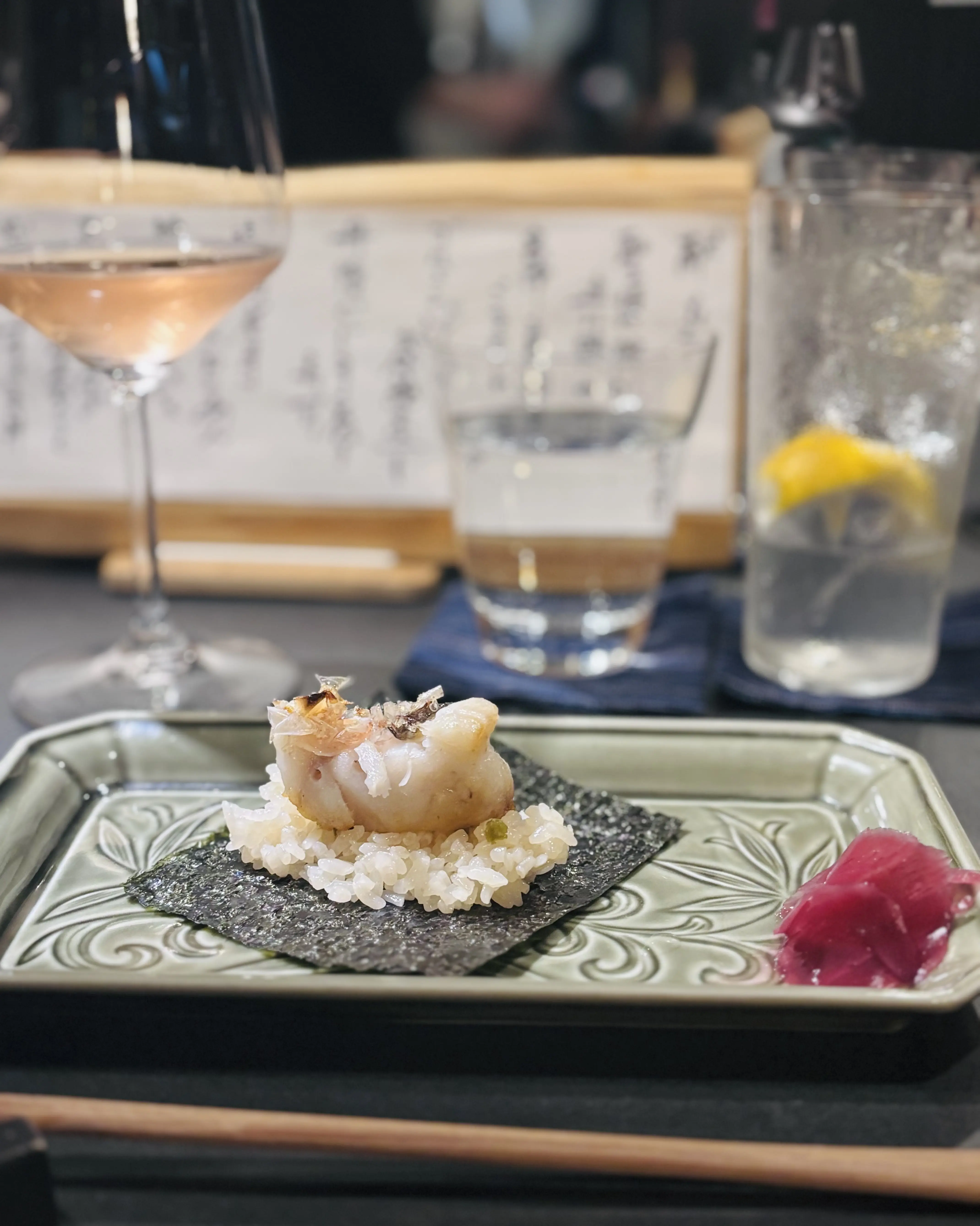 自由が丘 割烹 吉本 創作和食 ワイン ペアリング 特別フルコース 手巻き寿司