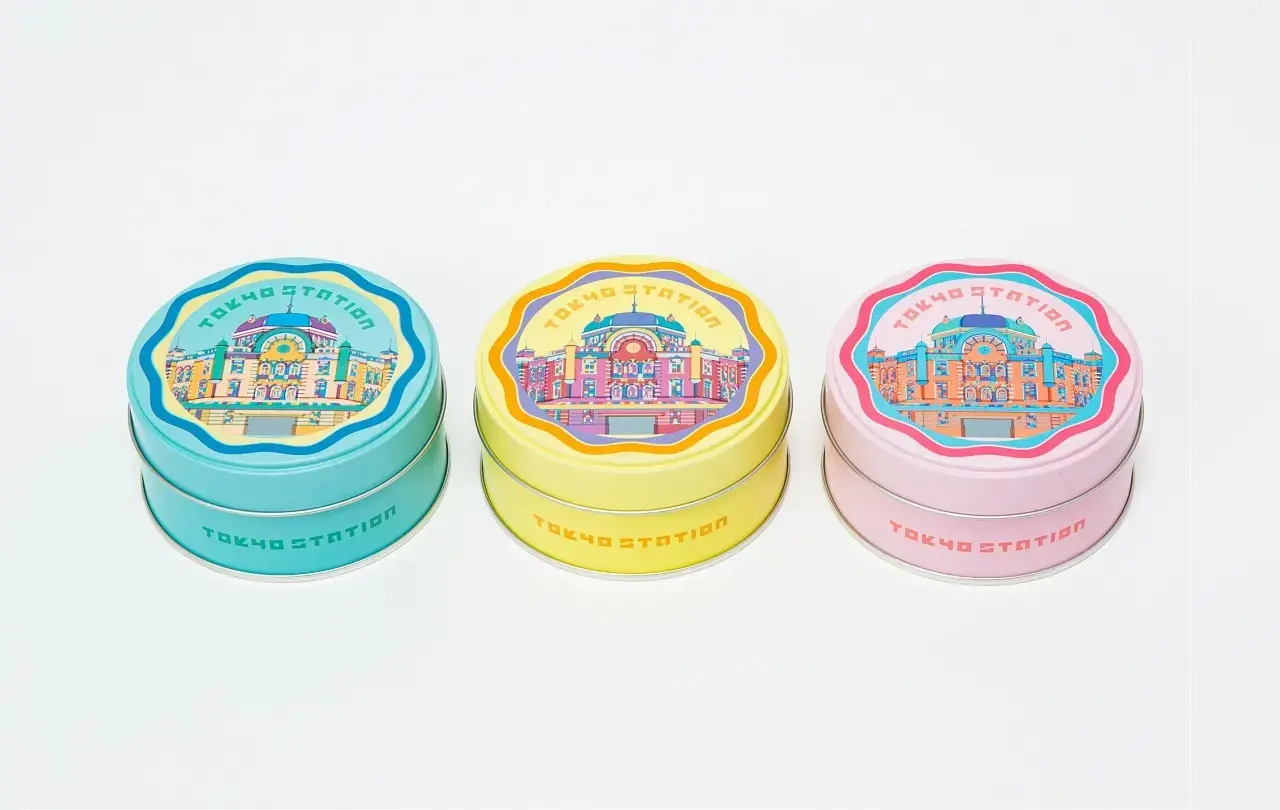 上野凮月堂の「東京駅丸の内駅舎プティゴーフル缶」