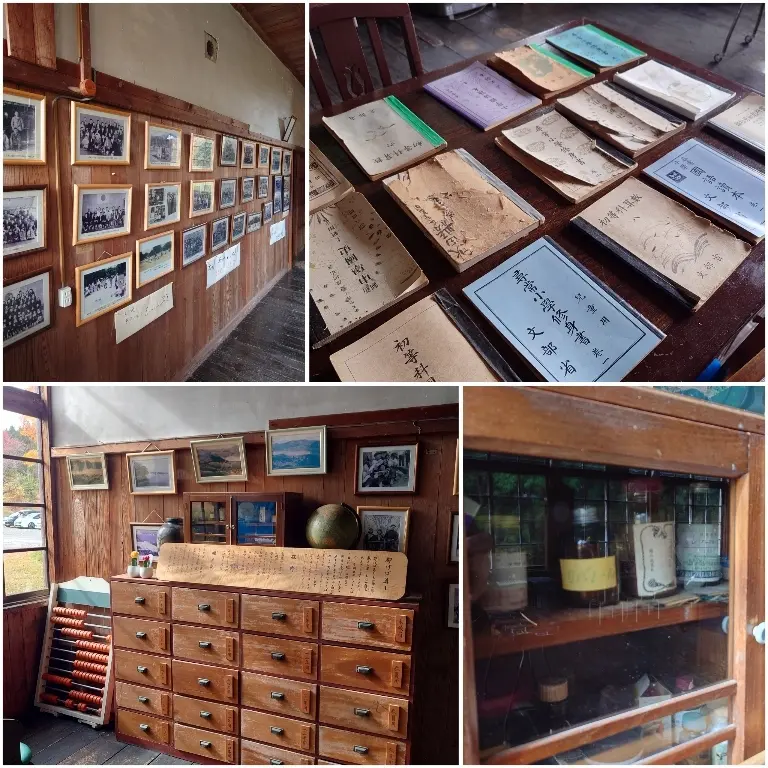 潟分校職員室備品などのコラージュ