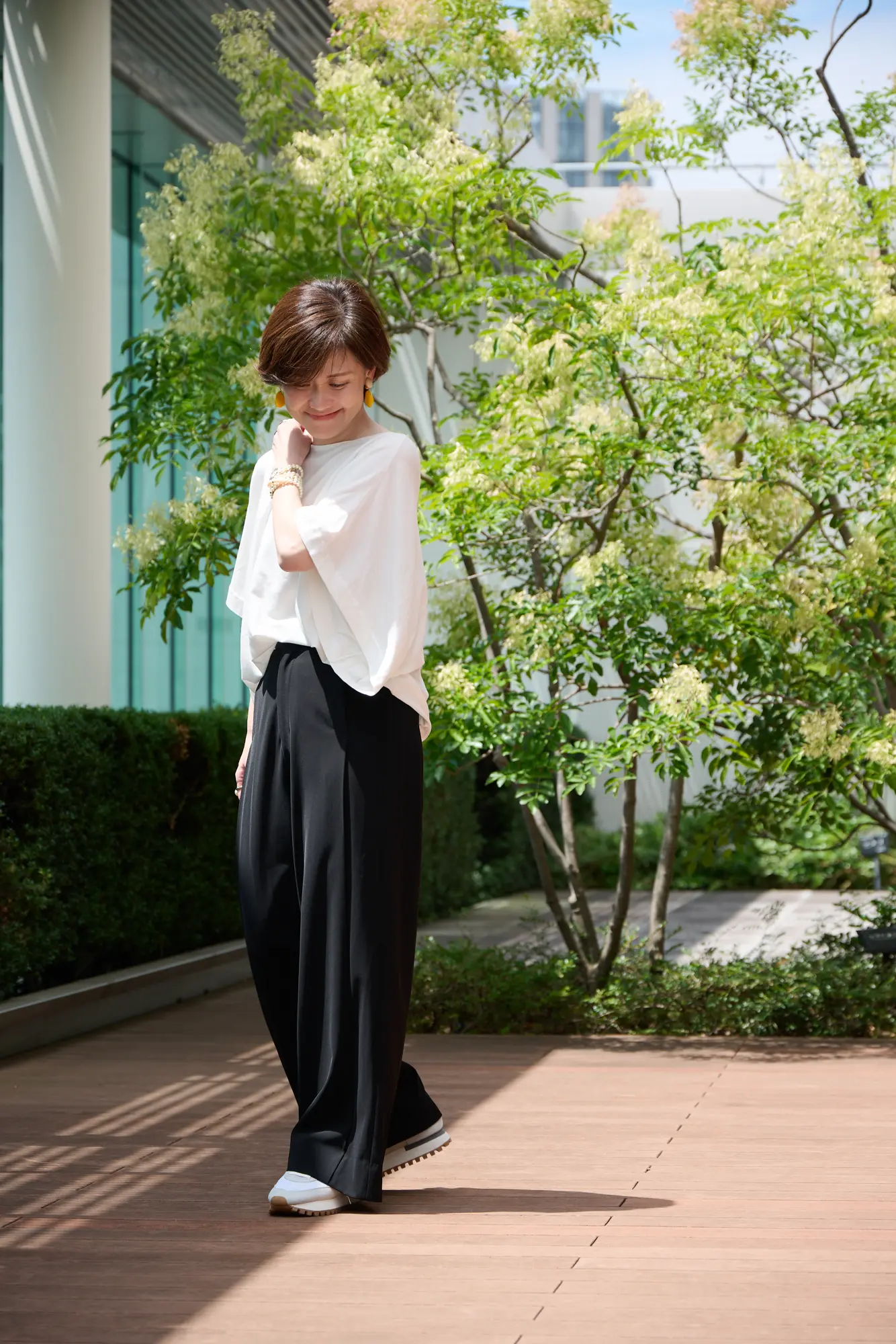 【50代 パンツ】身長・骨格別　E by éclat「優美なセミワイドパンツ」ジャストサイズに出会えました！_1_5