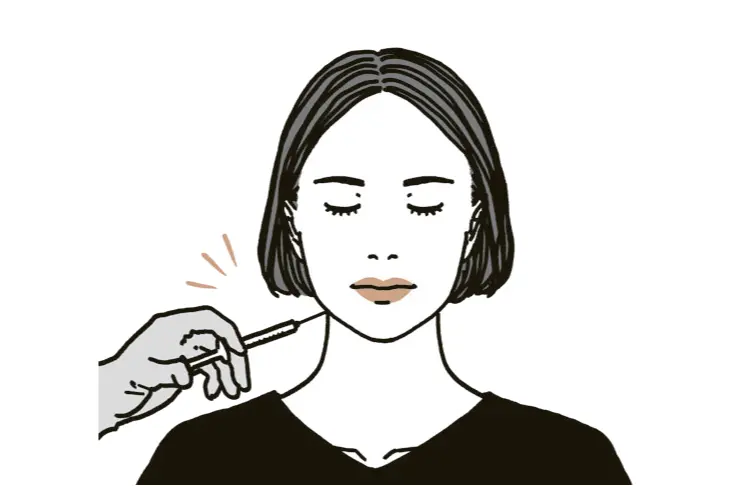 50代　歯ぎしり　対策　病院　ボトックス注射　イメージイラスト