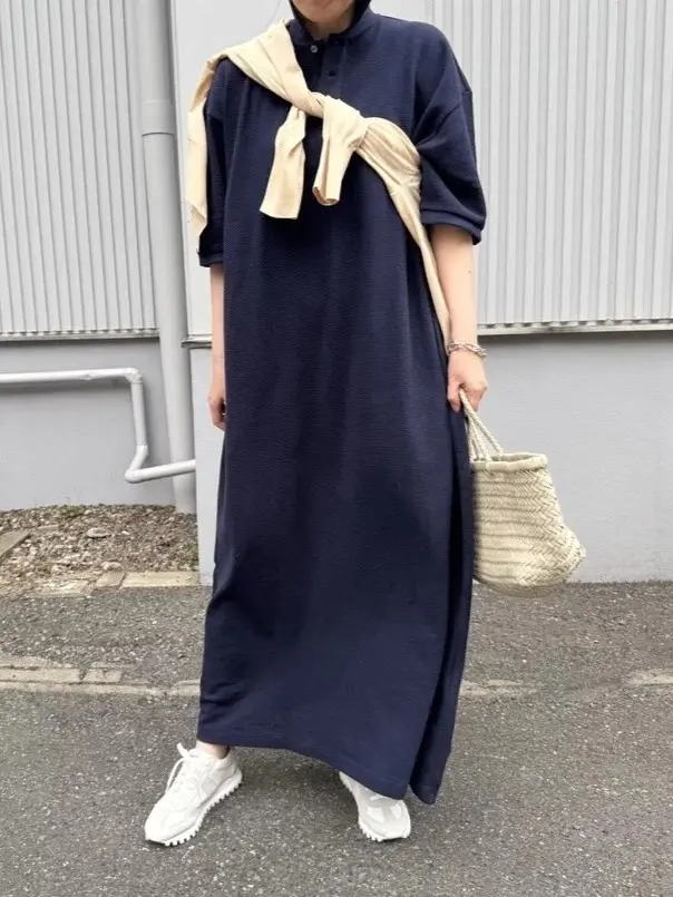 高身長の50代も楽しめる!体型気にせず着用可能な「INSCRIRE のポロワンピース」_1_6