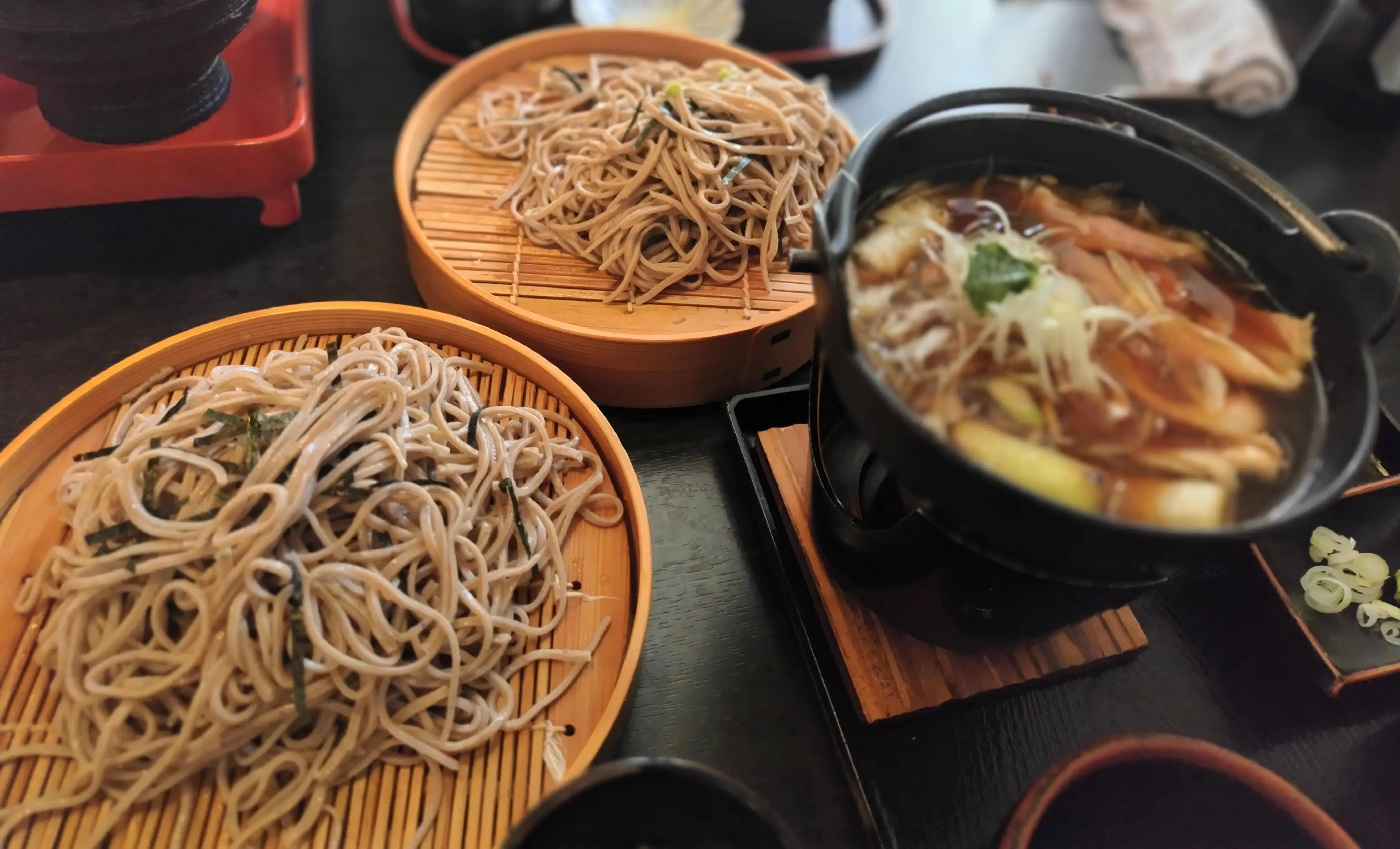 山形蕎麦　焔藏　鴨鍋ざるそば　十割そば