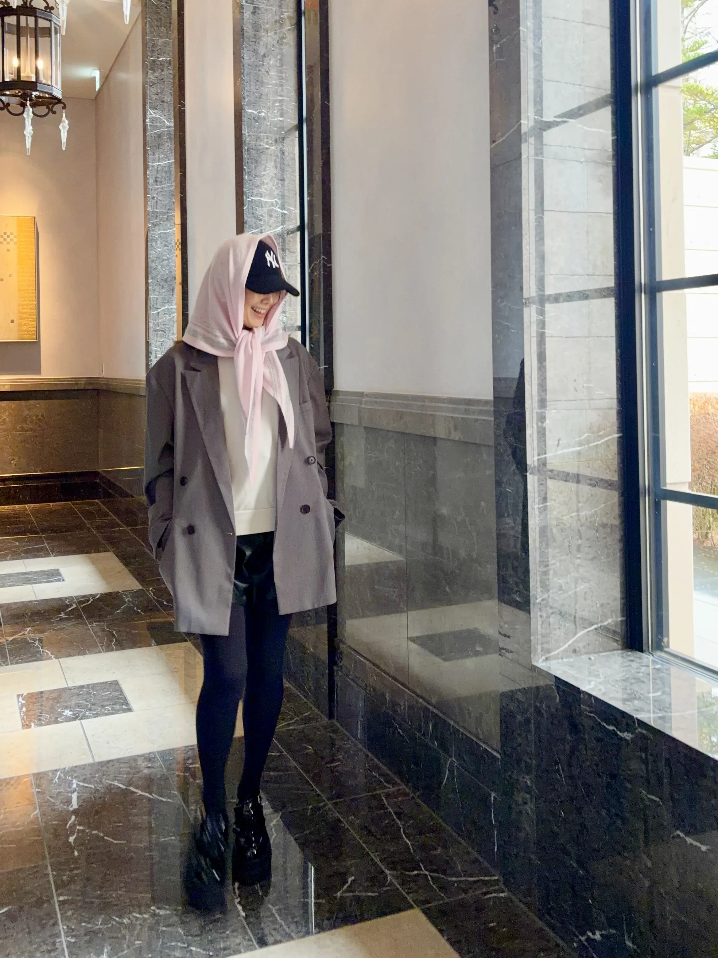 éclat premium通販　カシミヤ三角ストールのセルフスタイリング企画に参加_1_9