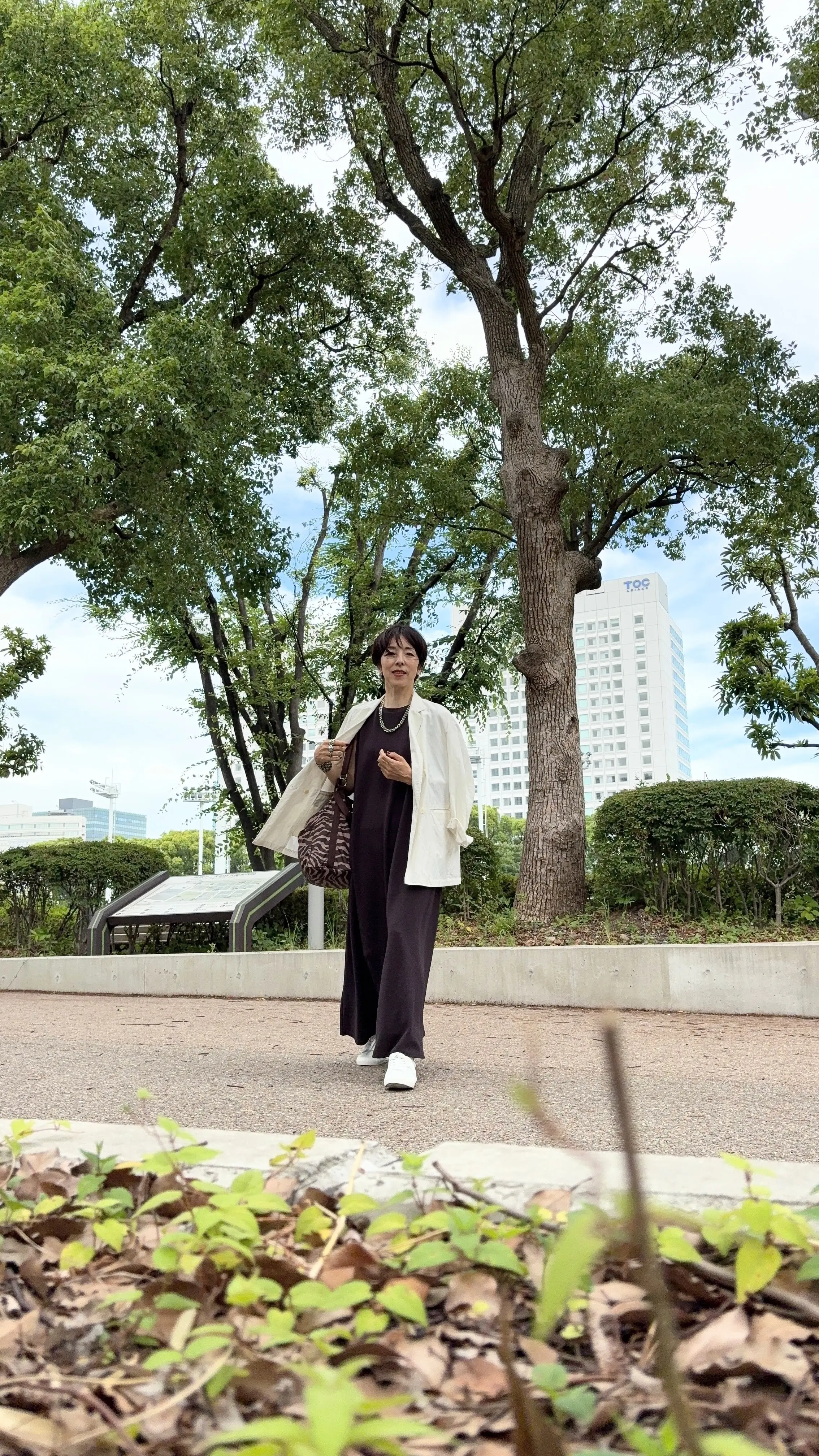 ５０代COCAワンピース＊ブラウンカラーで秋を少し取り入れる_1_2