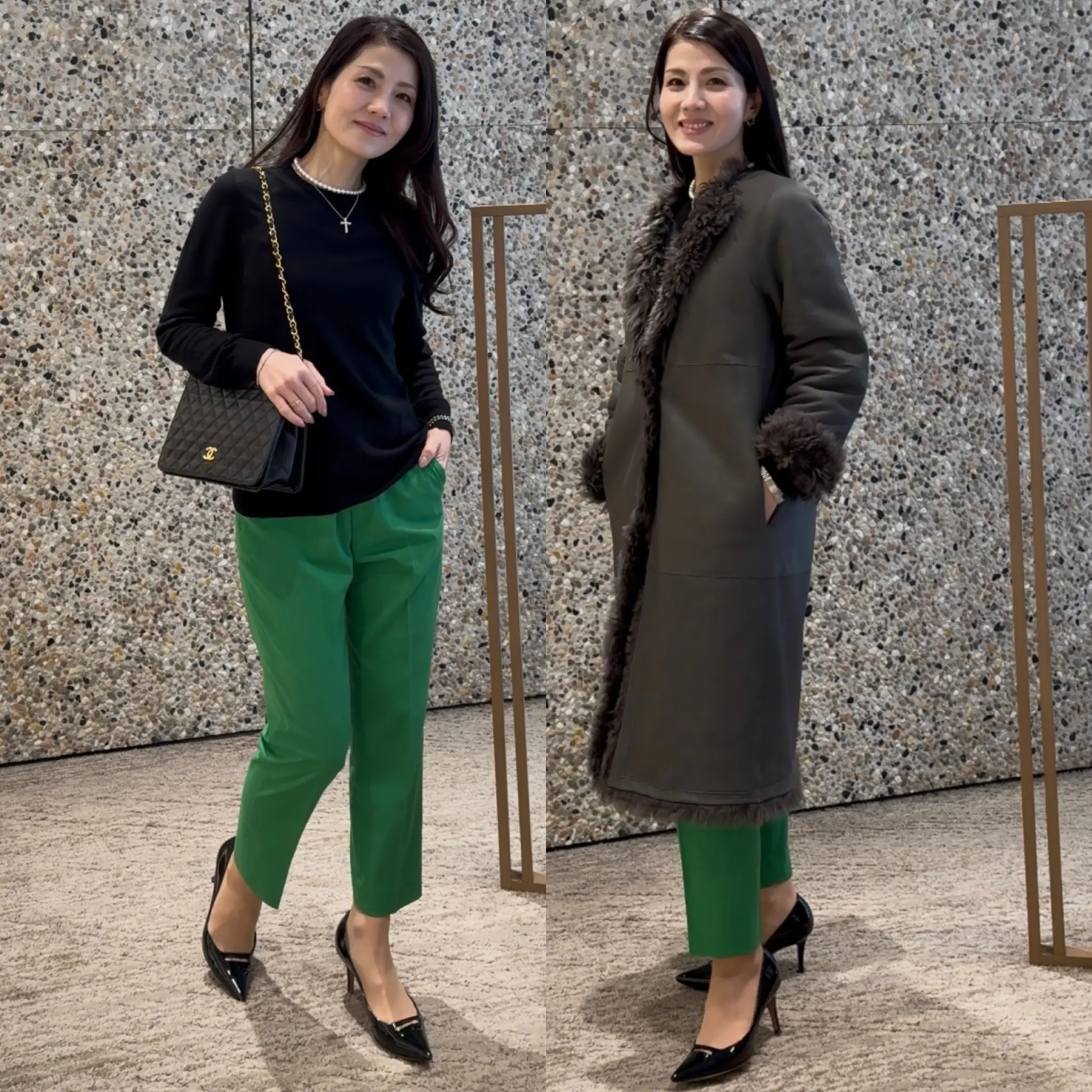 40代【無印良品】頼れる定番「黒ニット」でつくる、銀座カフェにも映える華やかパンツコーデ_1_13