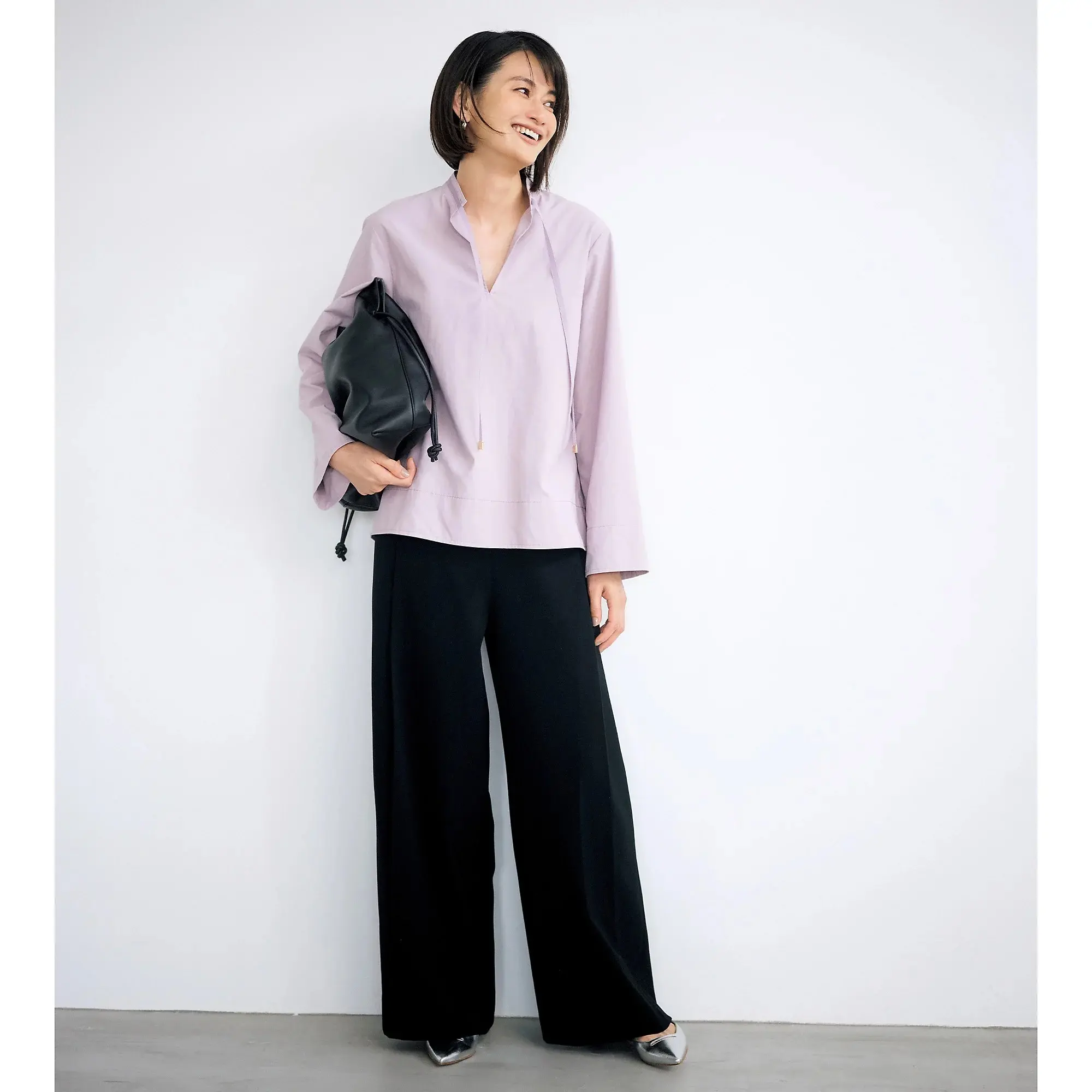 エクラ読者120人の“あったらいいな”の声から生まれた！ E by éclat「優美なセミワイドパンツ」ついに完成！