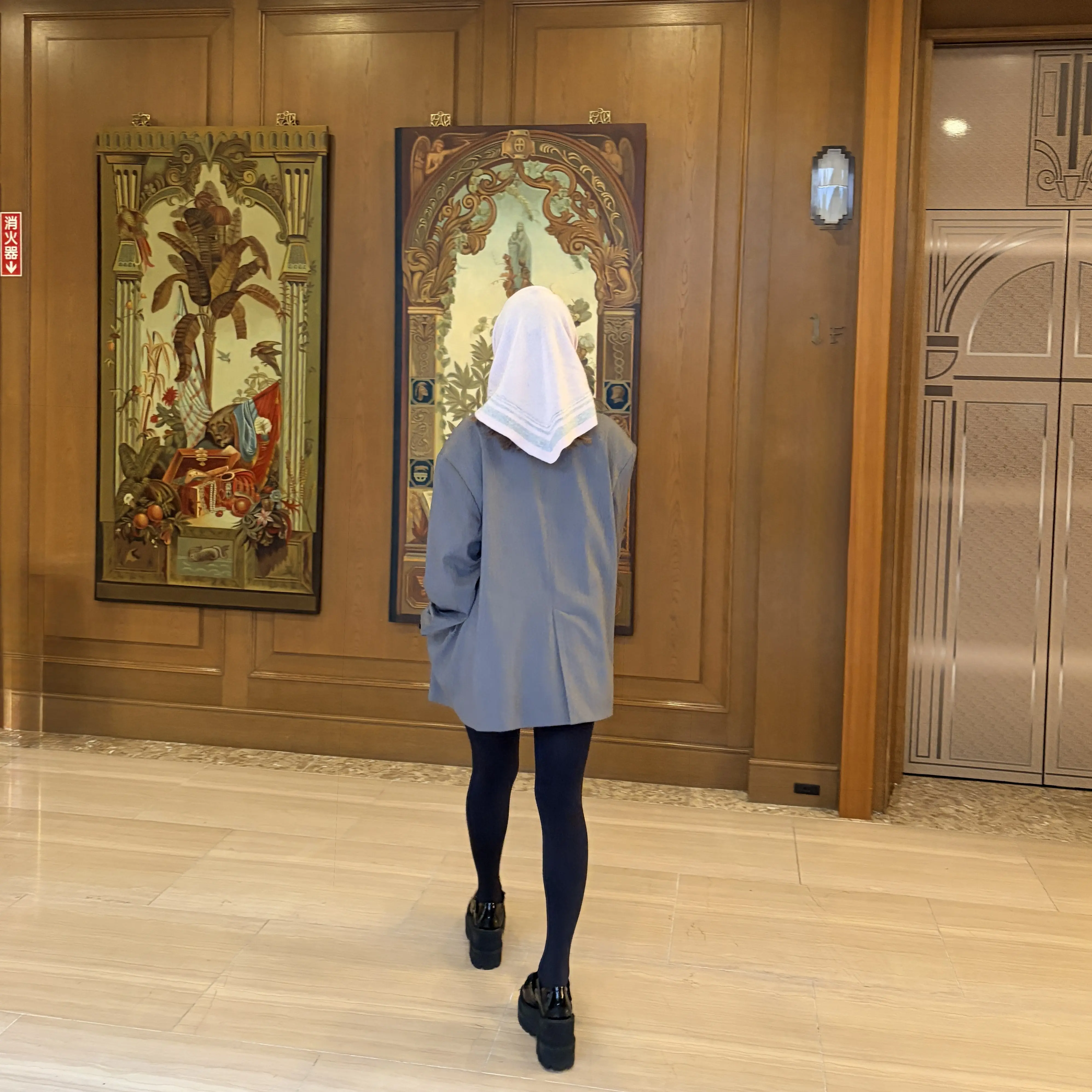 éclat premium通販　カシミヤ三角ストールのセルフスタイリング企画に参加_1_12