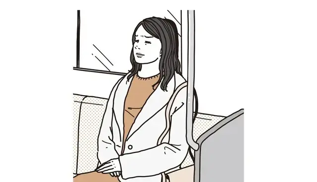 ＊電車などで座っているときに起きたら＞＞頭を壁につけて目をつむる