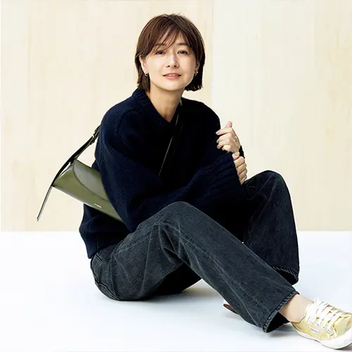 富岡佳子着 CINOH ロングジレ 富岡佳子 for N.O.R.C by the line コラボセットが完成 セット