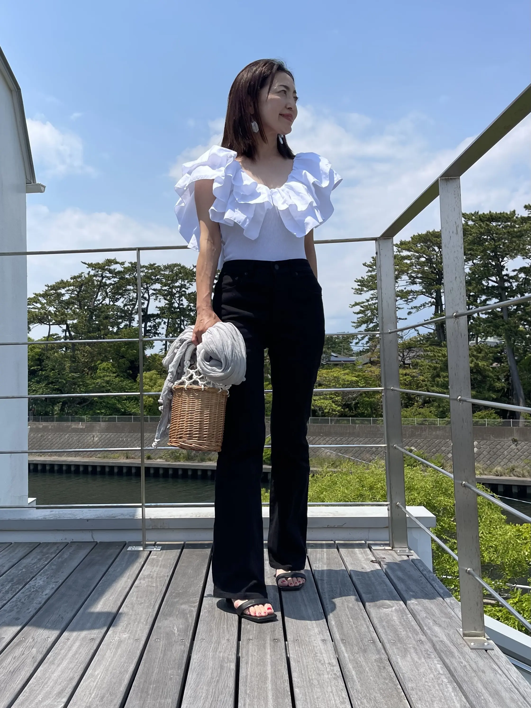 クーポン利用 ヴィンテージ おしゃれ トップス / ボーダー 白 ZARA