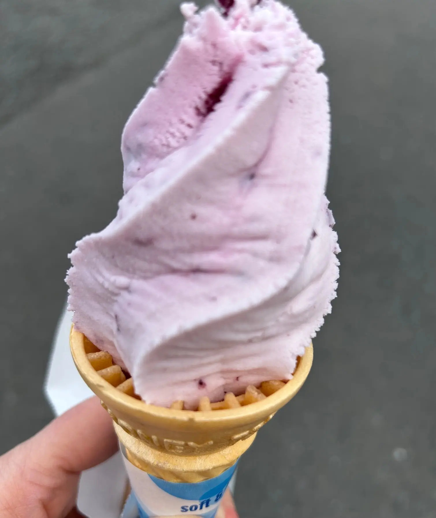 ブルーベリーヨーグルト味のソフトクリーム