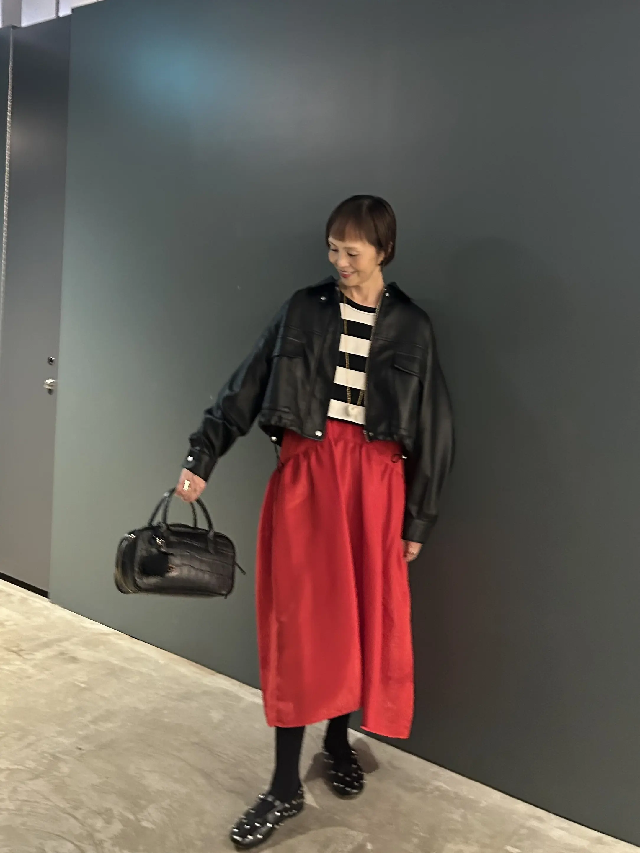 黒レザー✖️ボーダーは相性がいい 大好きなレザーの季節_1_6