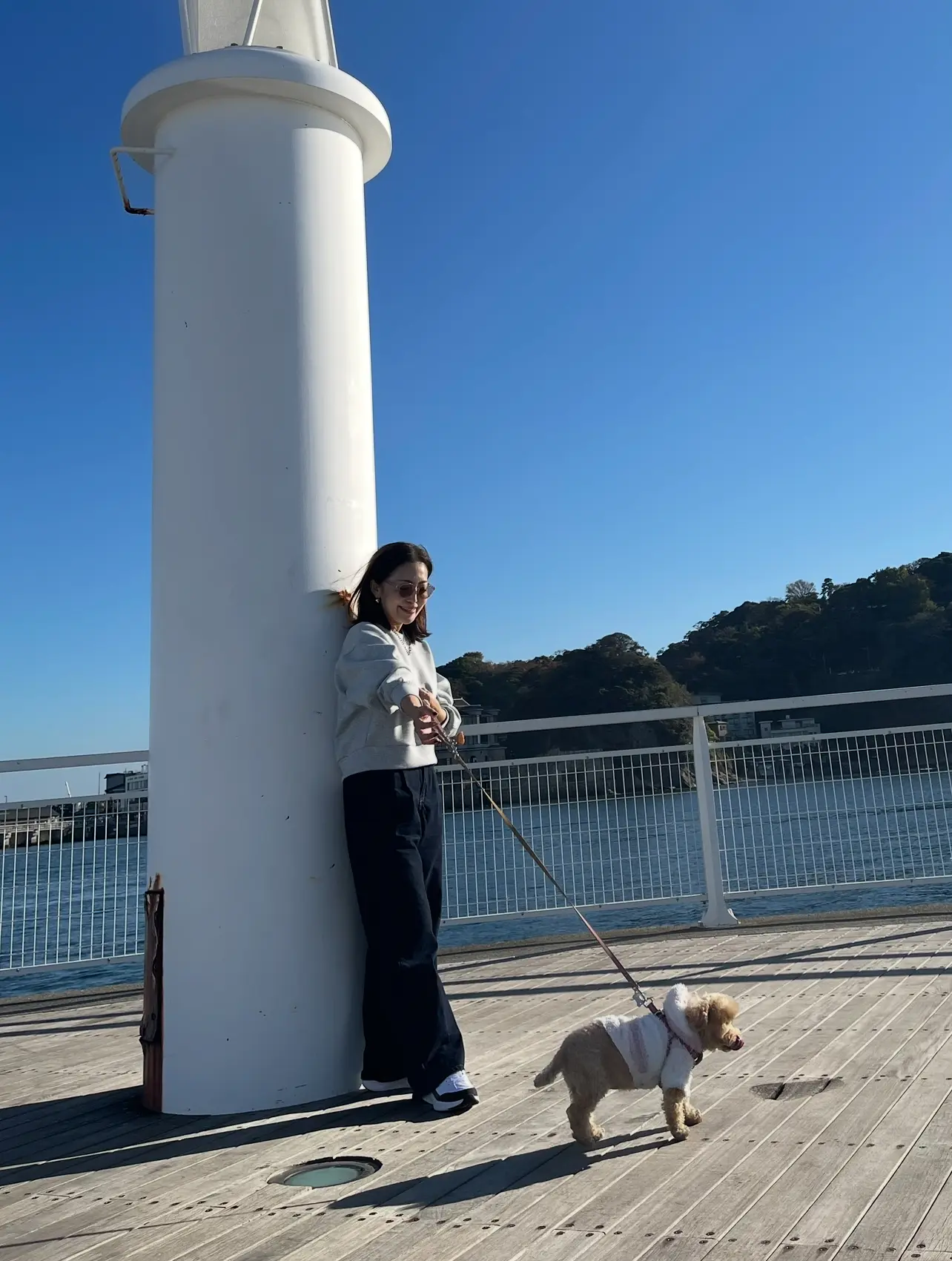 エクラ 華組　宮原江里子さん デニム　GU　全身コーデ　散歩