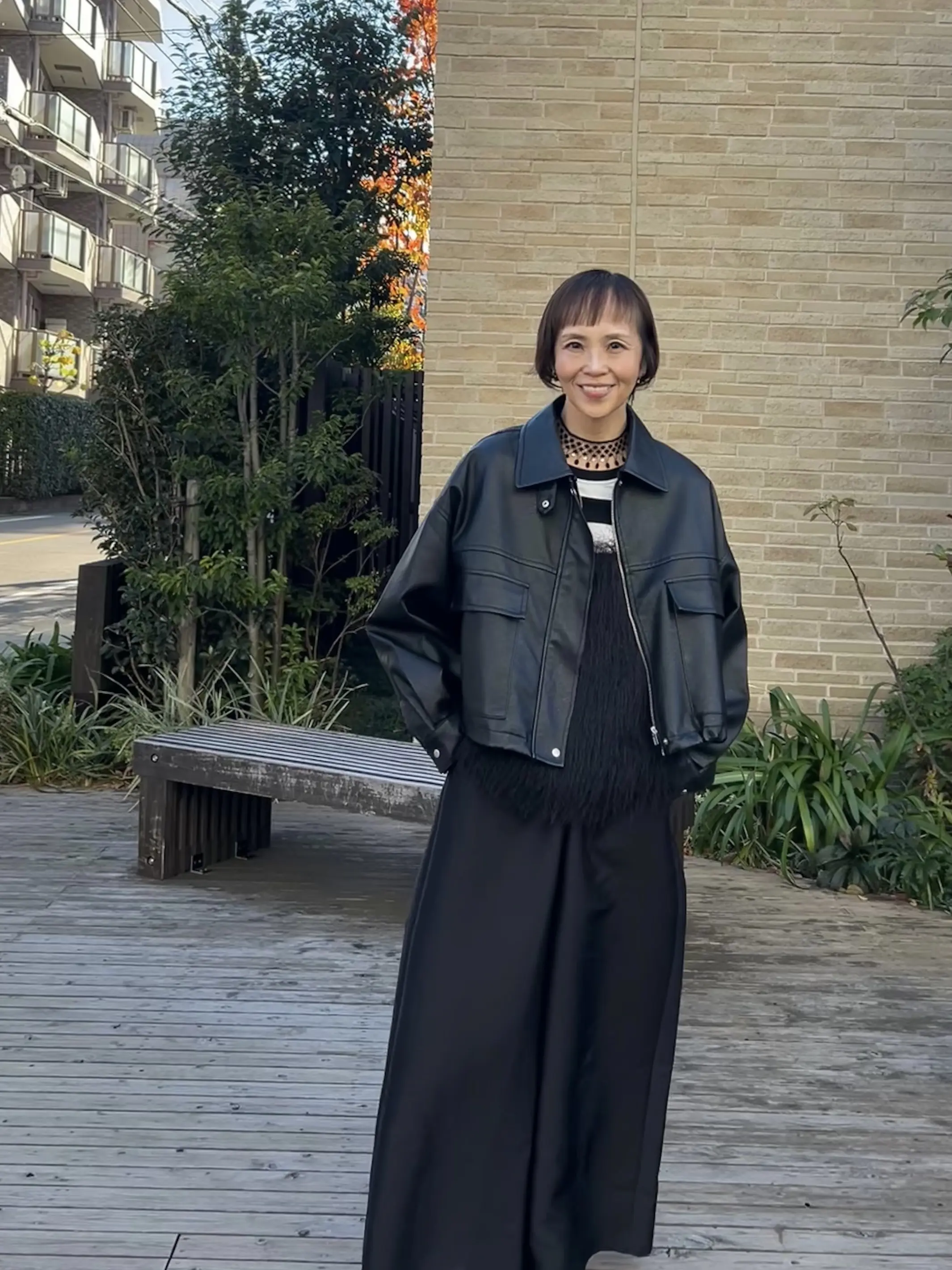 黒レザー✖️ボーダーは相性がいい 大好きなレザーの季節_1_8