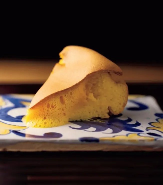 大人のひとり旅　美食　丹後　西入る　20900円のおまかせから　卵のかわりのカステラ のルーツ「パォンデロー」　