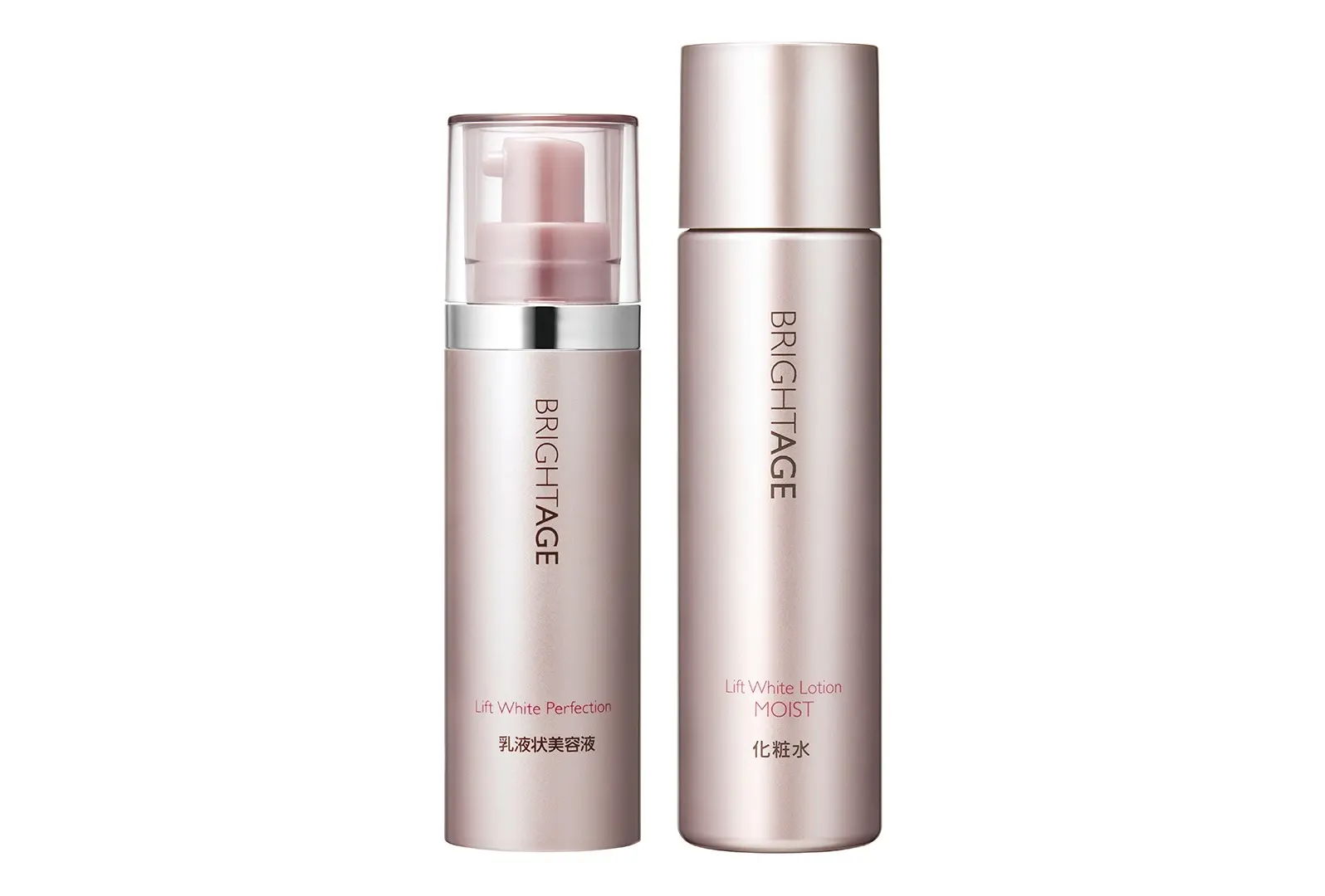 ブライトエイジ リフトホワイト(右)ローション モイスト(医薬部外品)120㎖ ¥5,500・(左)パーフェクション(医薬部外品)40g ¥8,800/第一三共ヘルスケアダイレクト