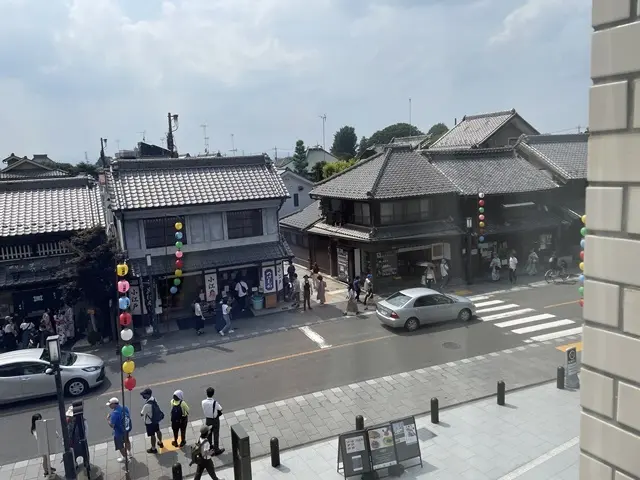 旧頭取室から見る小江戸川越の街並み