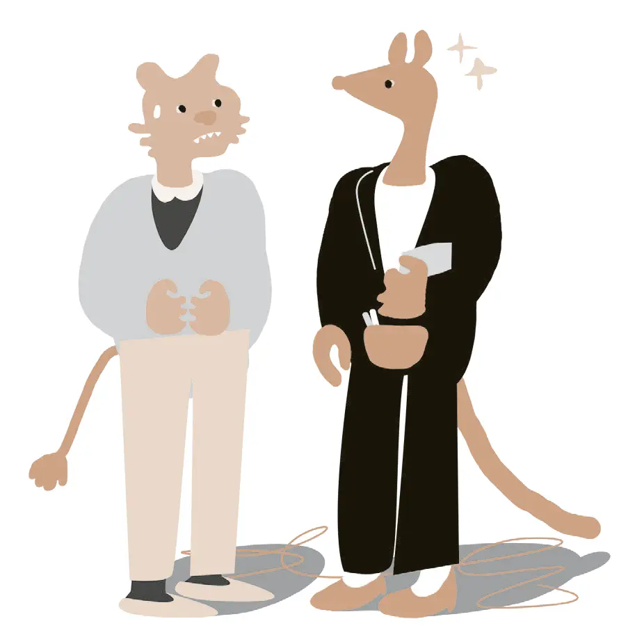 インタビュー　カンガルー型上司　イメージイラスト