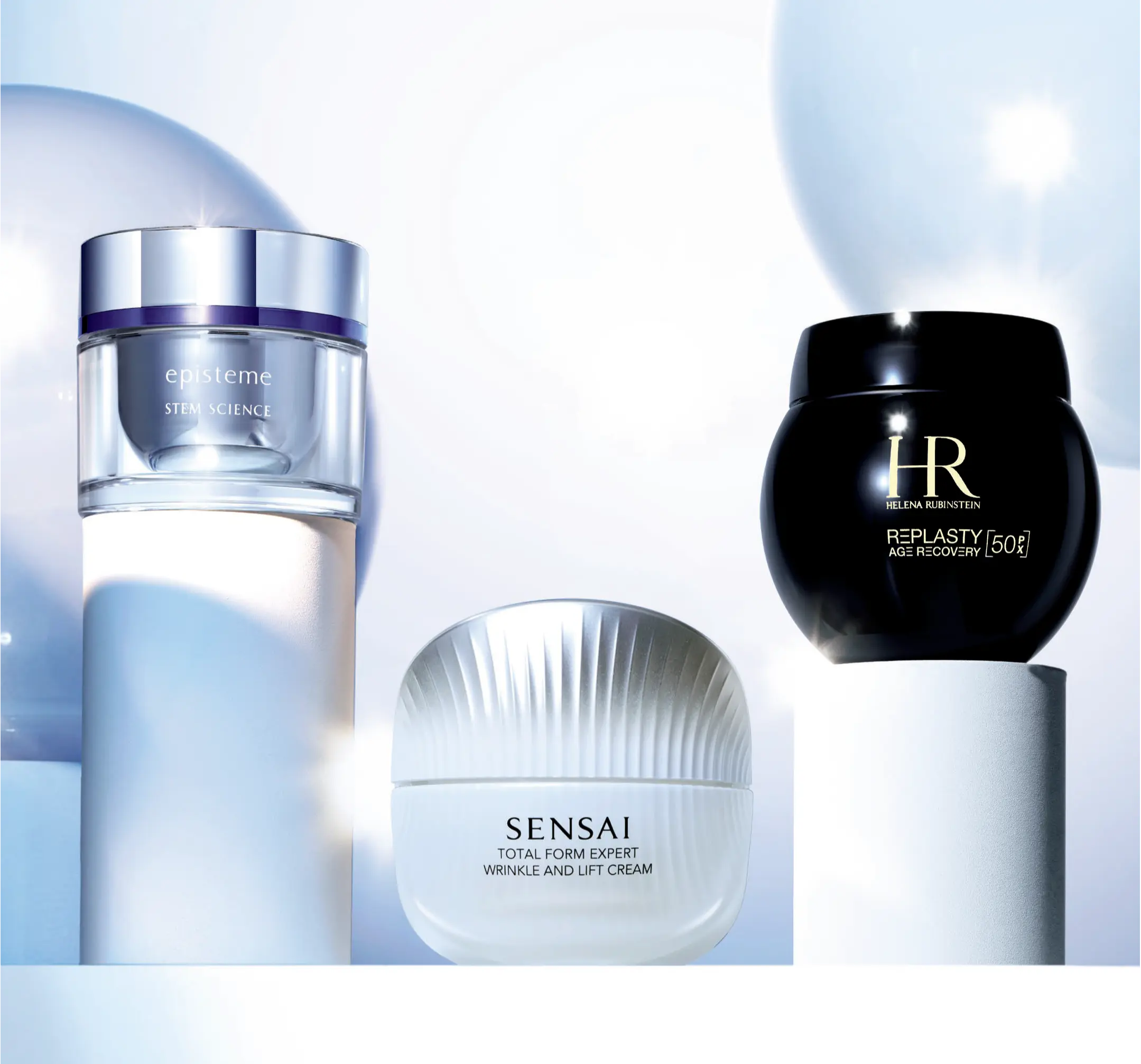 2025年上半期ベストコスメ　《ハリケアクリーム 部門賞》エピステーム　ステムサイエンス リフトクリームc　《たるみケアクリーム 部門賞》SENSAI　トータルフォルムエキスパート リンクルアンドリフトクリーム　《エイジングケア クリーム 部門賞》ヘレナ ルビンスタイン　リプラスティ ルコンストラクション ナイト クリーム 50PX