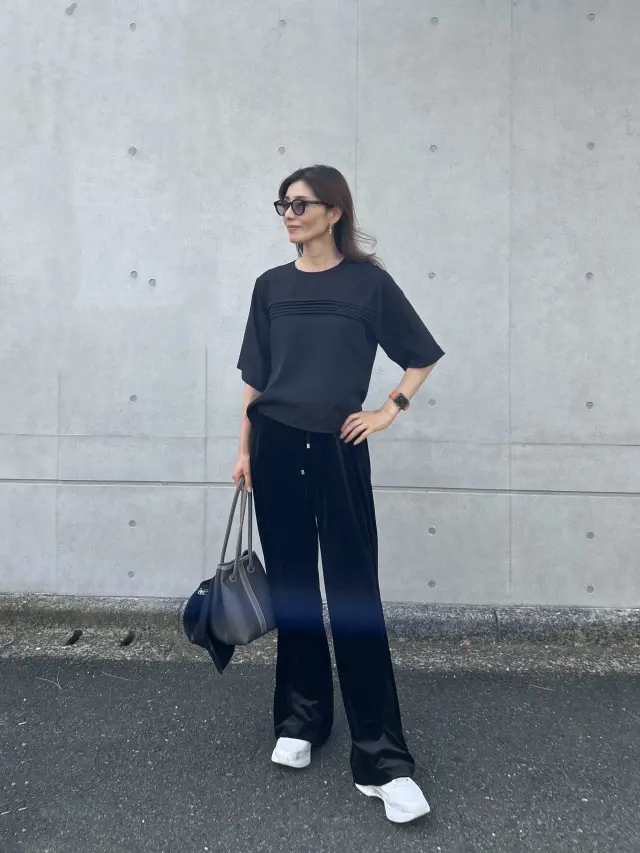 『E by eclat 』のシアーピンタックTブラウスを着回ししてみました_1_3